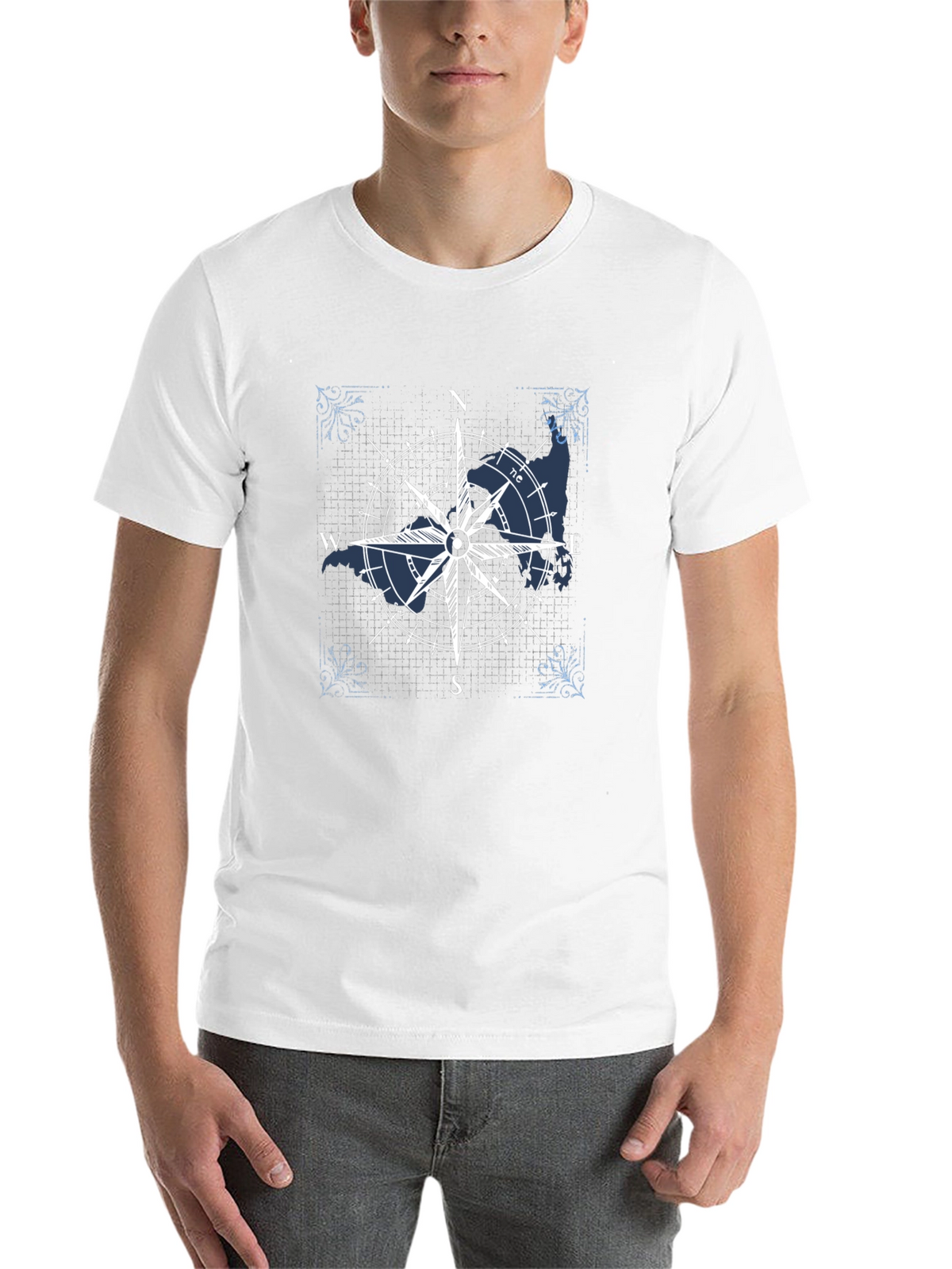 Compass Rose Graphic T-Shirt - Nautical Style