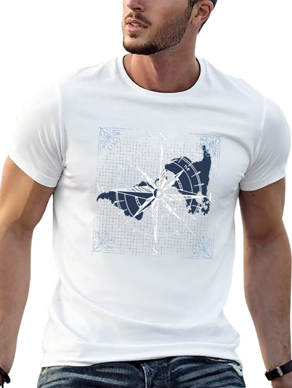 Compass Rose Graphic T-Shirt - Nautical Style