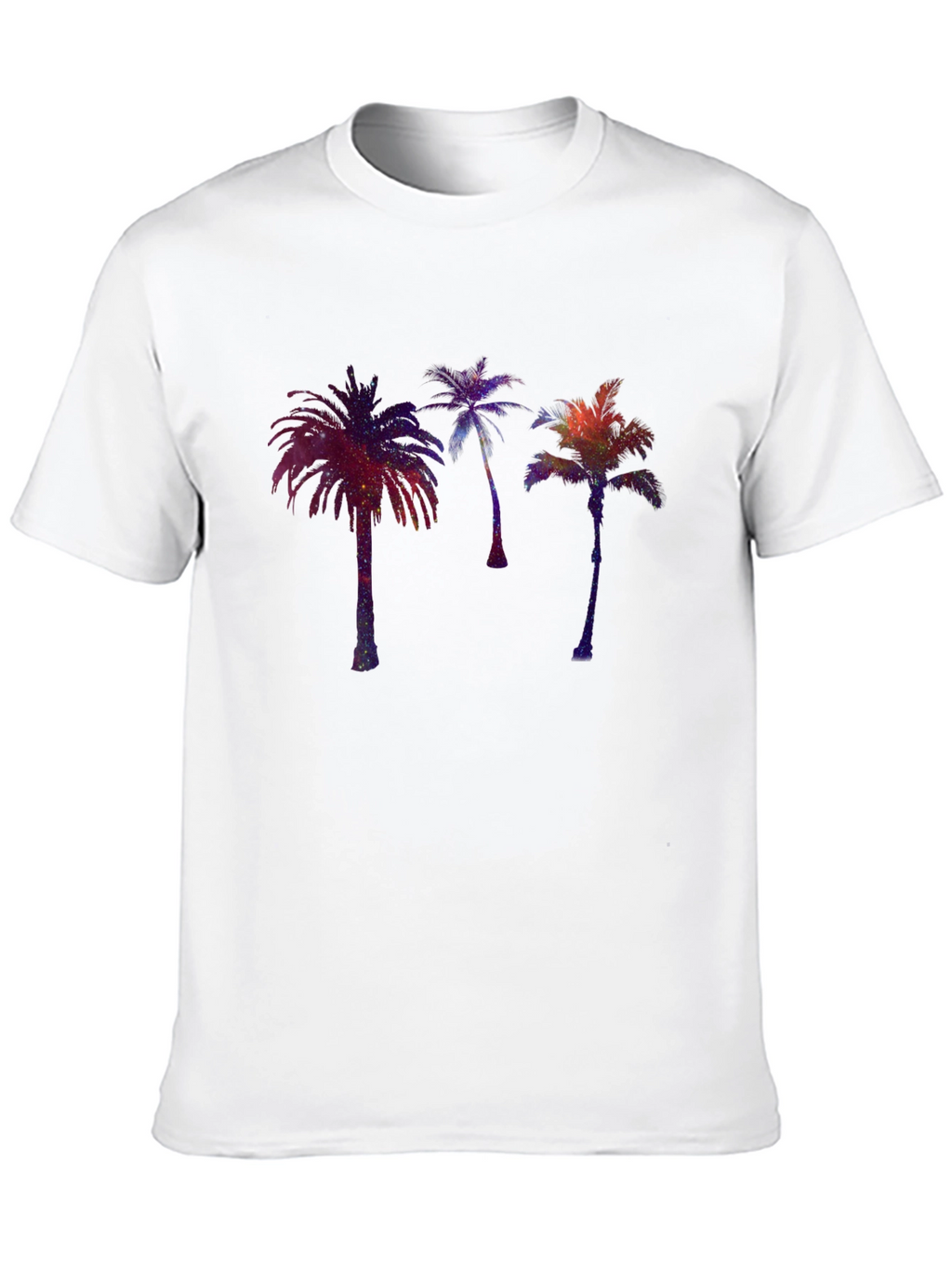 Cosmic Palm Tree Graphic Black T-Shirt