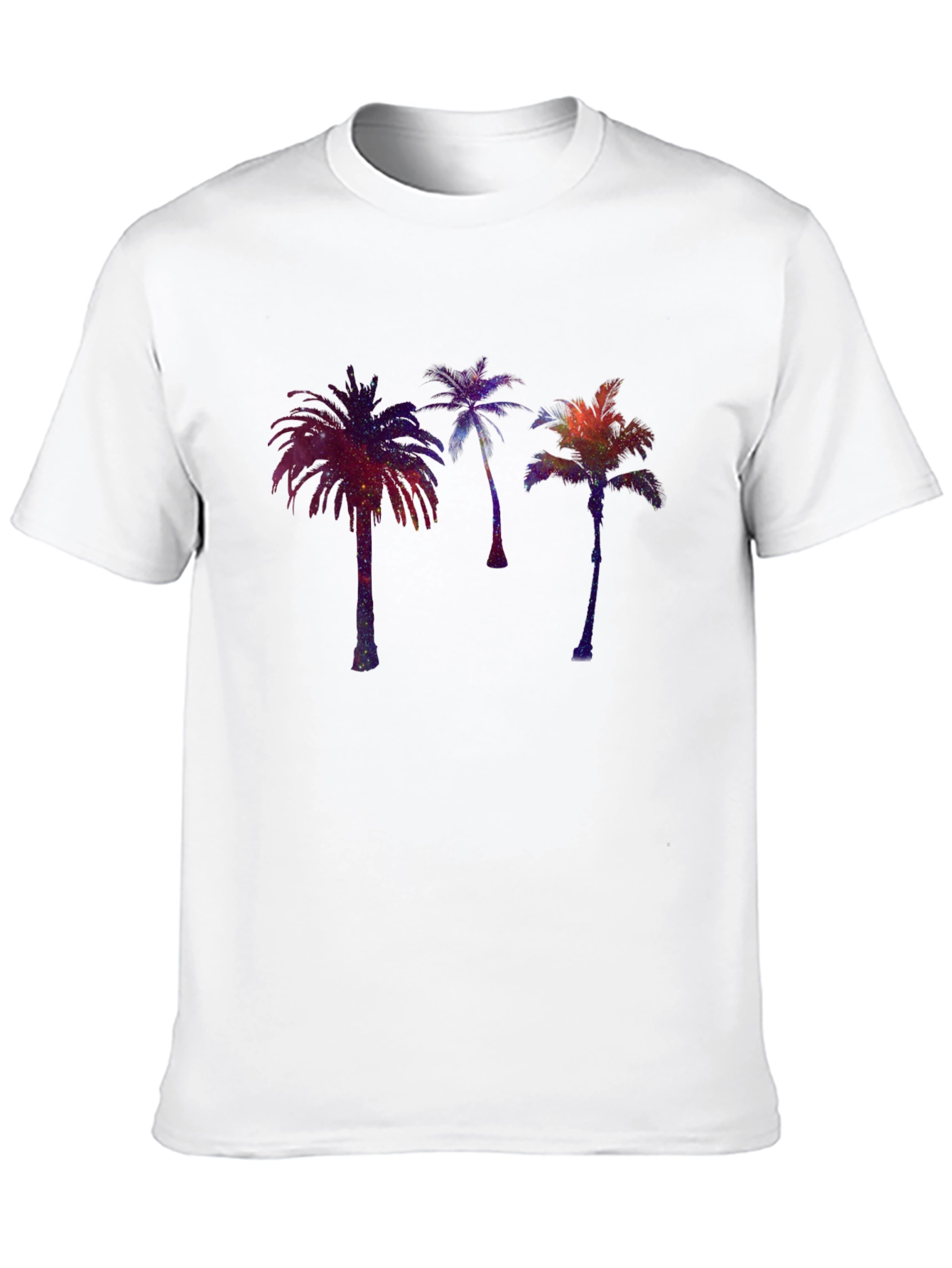 Cosmic Palm Tree Graphic Black T-Shirt