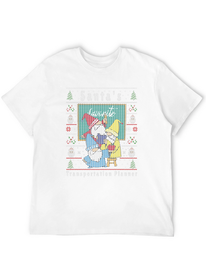 Santas Favorite Transportation Planner Ugly Christmas T-Shirt