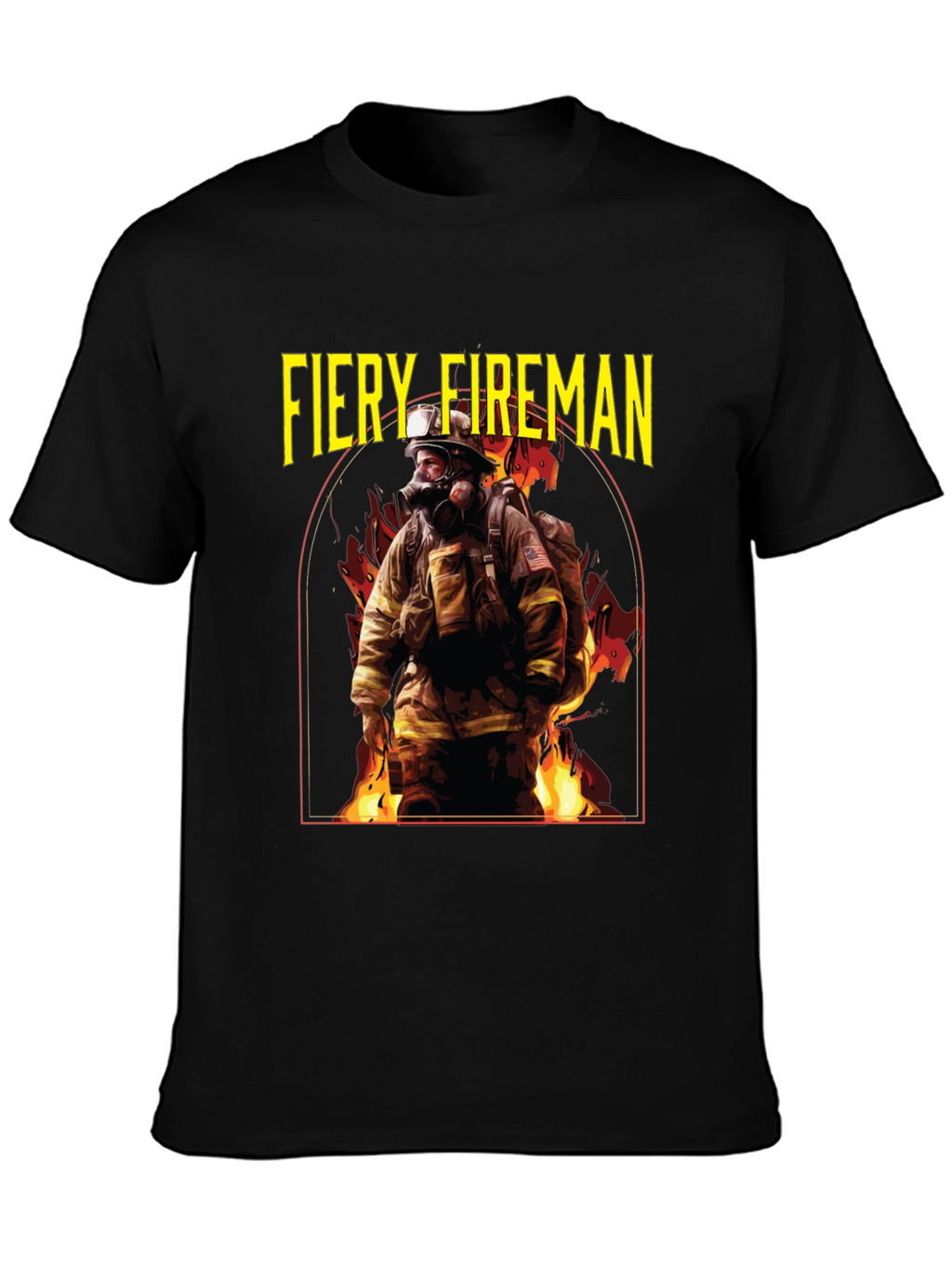 Fiery Fireman Graphic T-Shirt