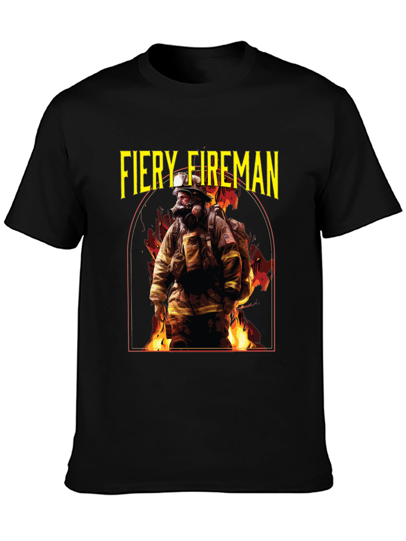 Fiery Fireman Graphic T-Shirt