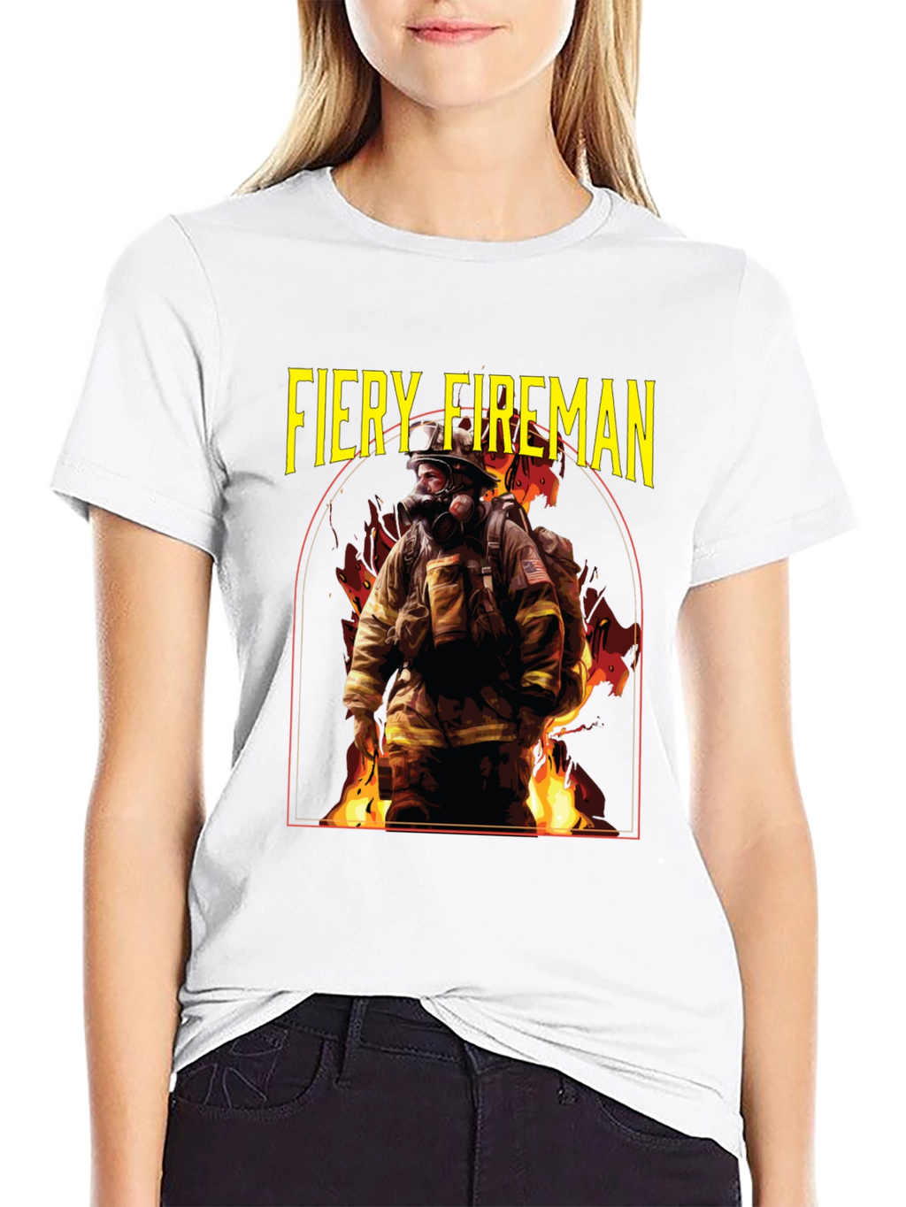 Fiery Fireman Graphic T-Shirt