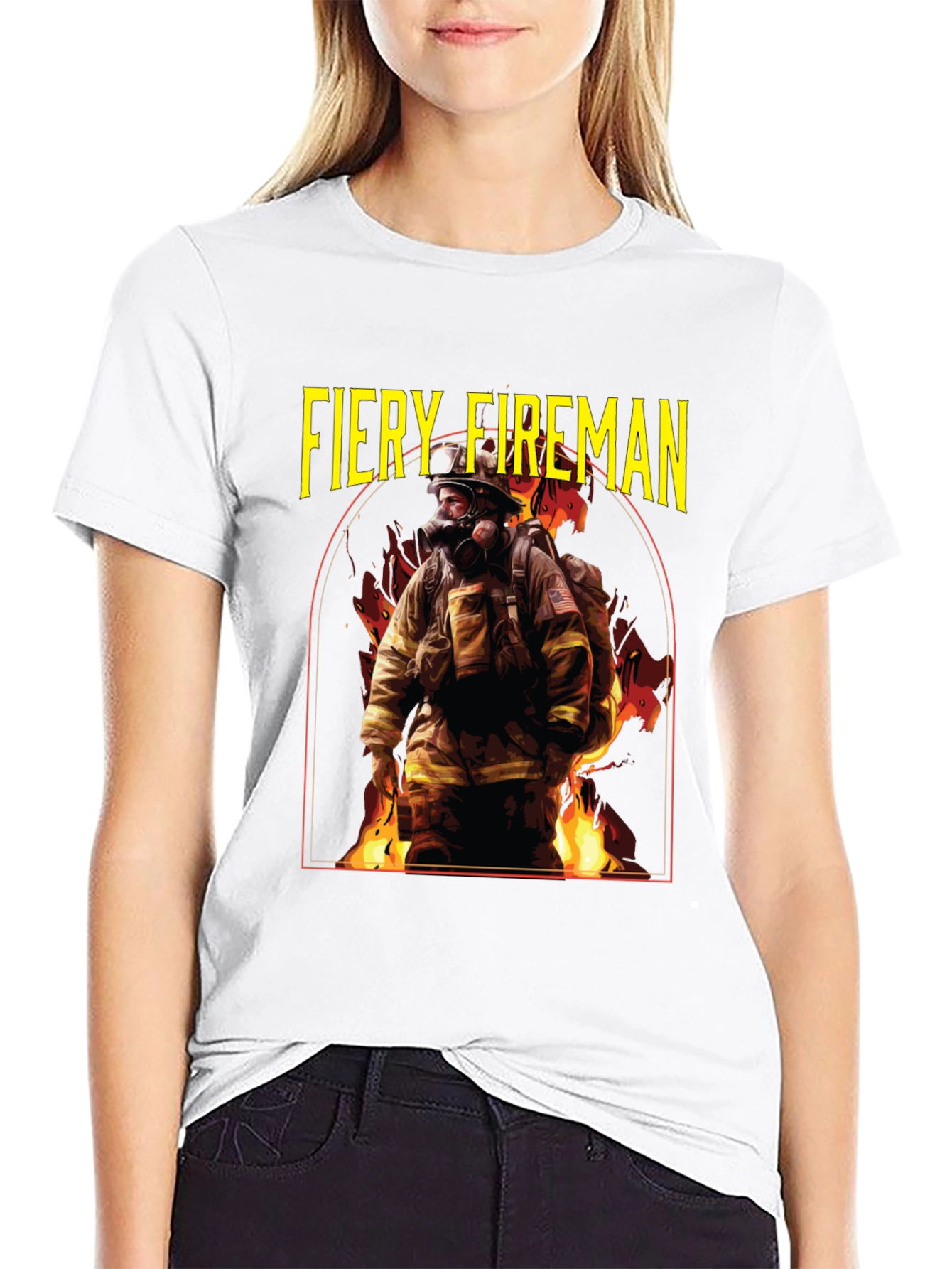 Fiery Fireman Graphic T-Shirt