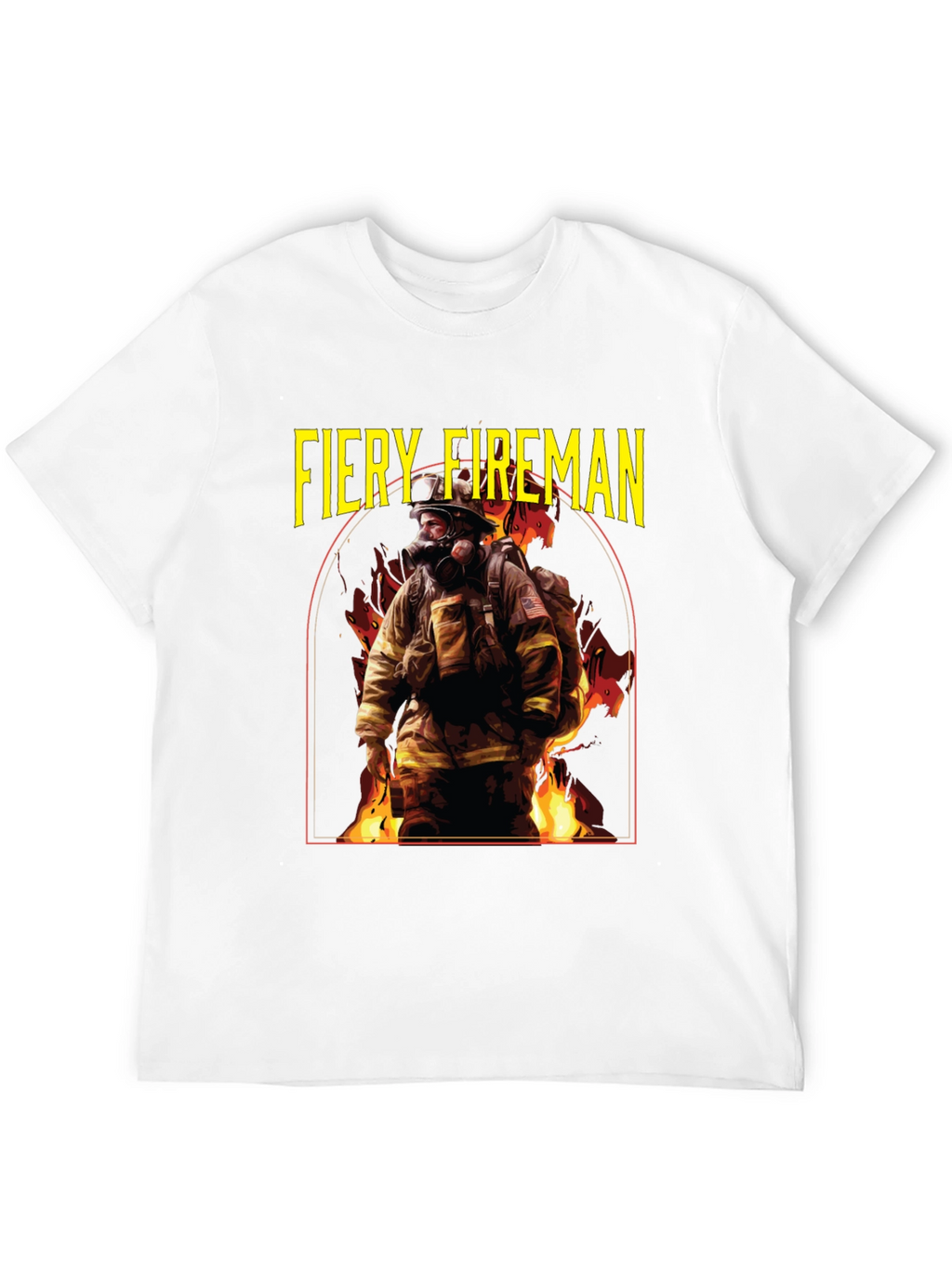Fiery Fireman Graphic T-Shirt