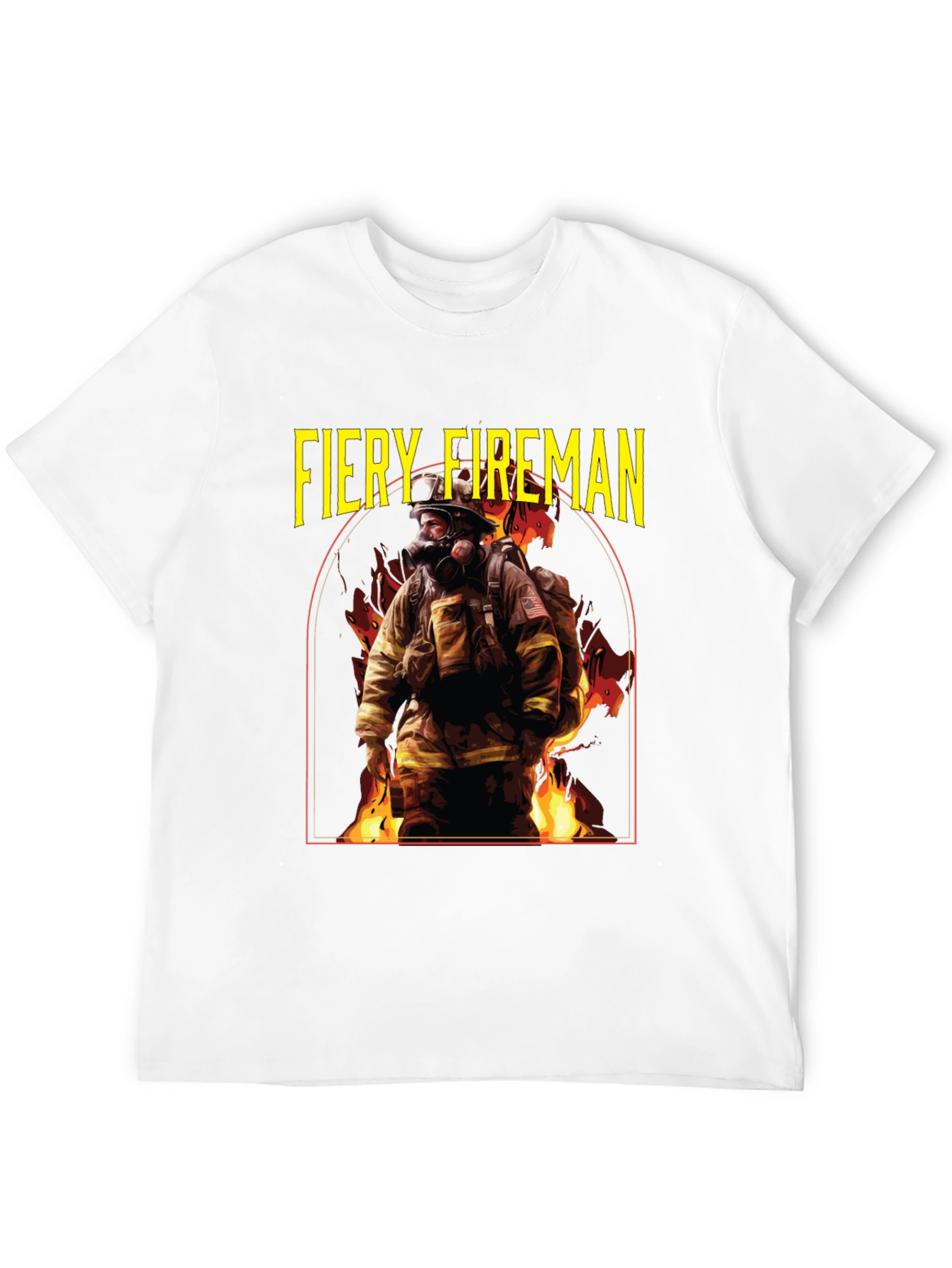 Fiery Fireman Graphic T-Shirt