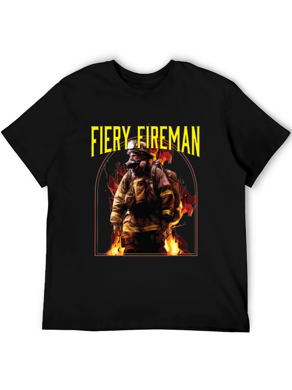 Fiery Fireman Graphic T-Shirt