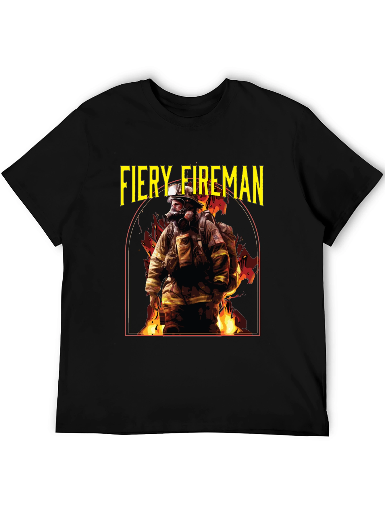 Fiery Fireman Graphic T-Shirt