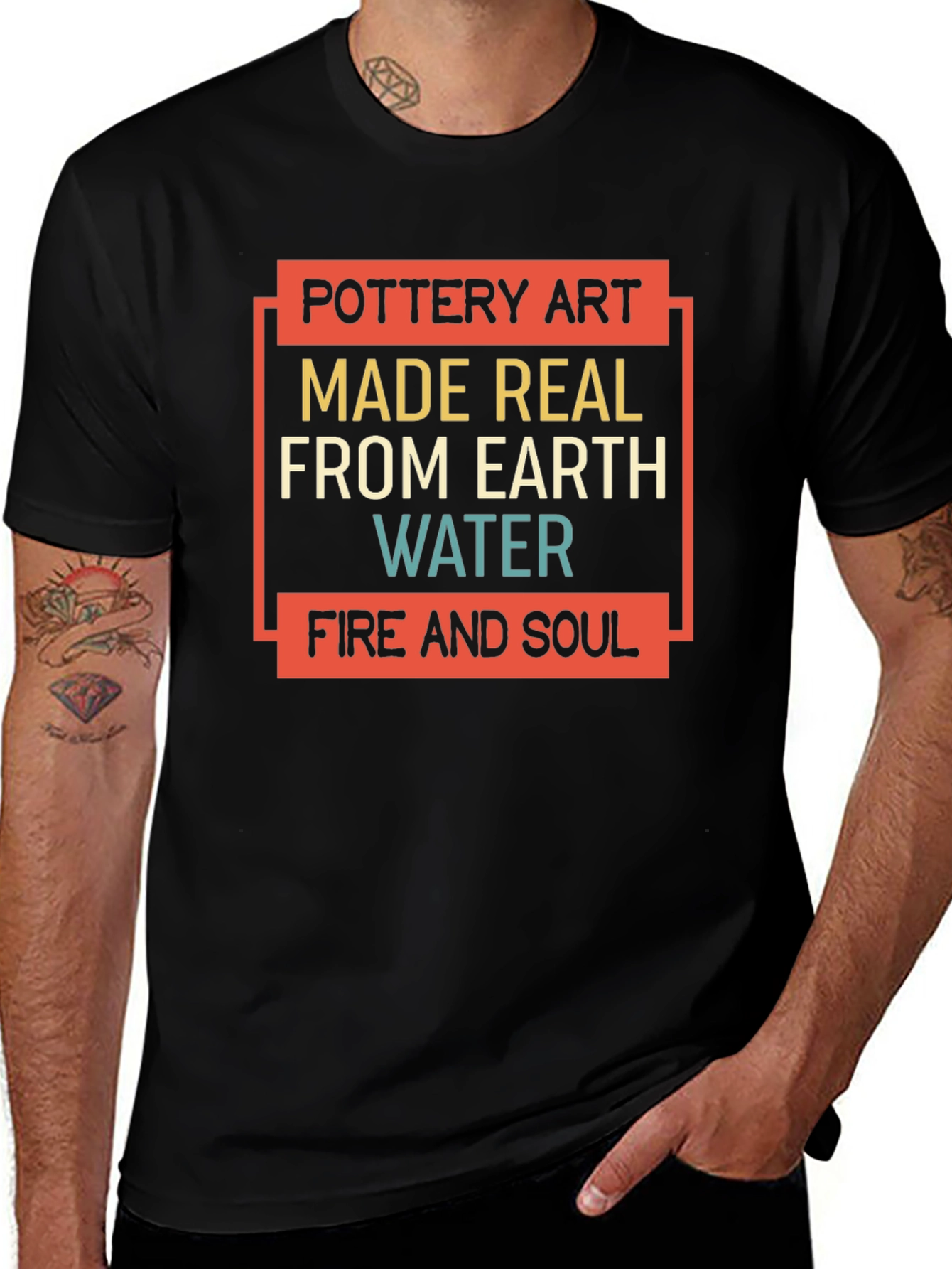 Pottery Art T-Shirt - Earth Water Fire & Soul
