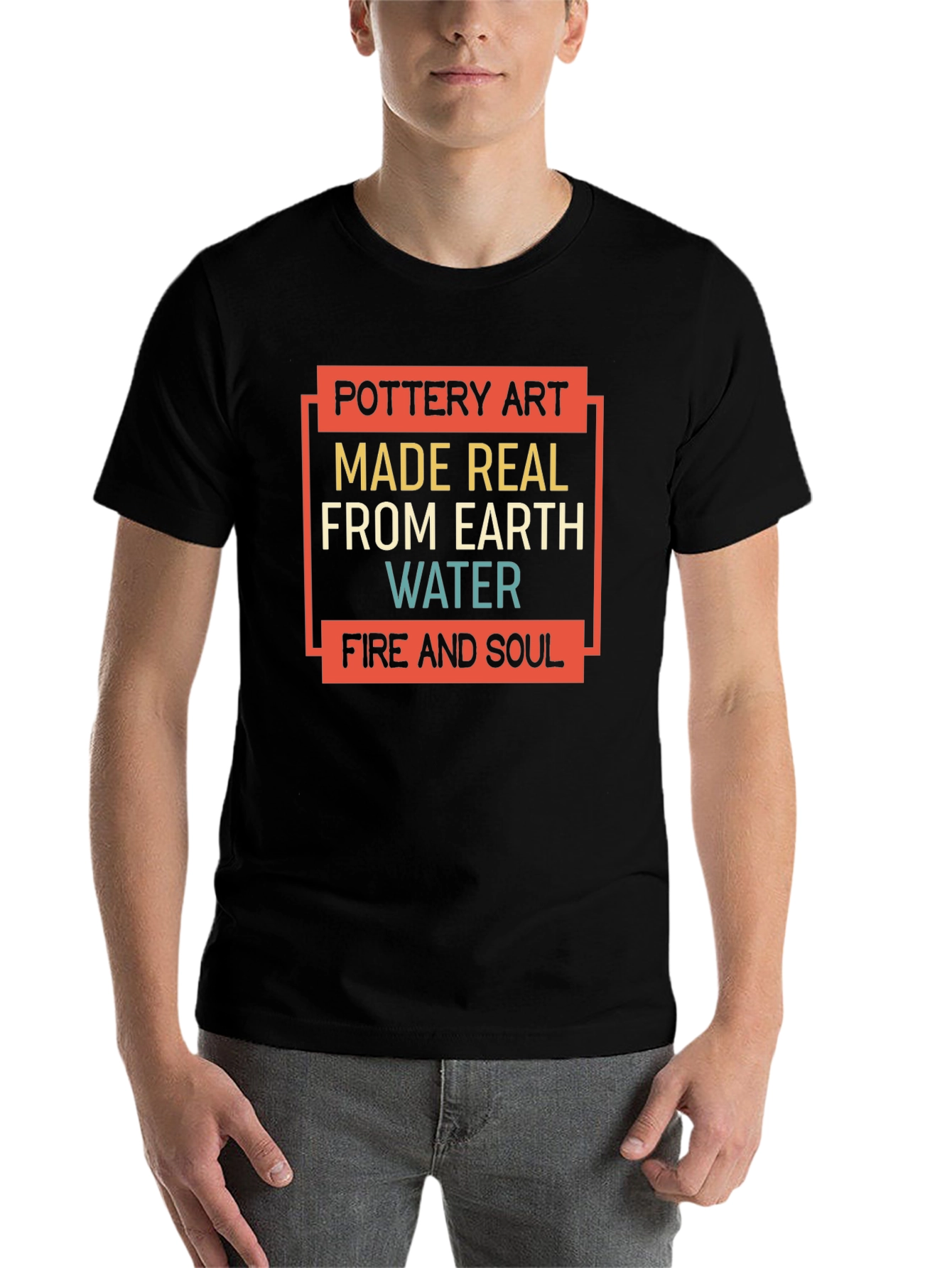 Pottery Art T-Shirt - Earth Water Fire & Soul