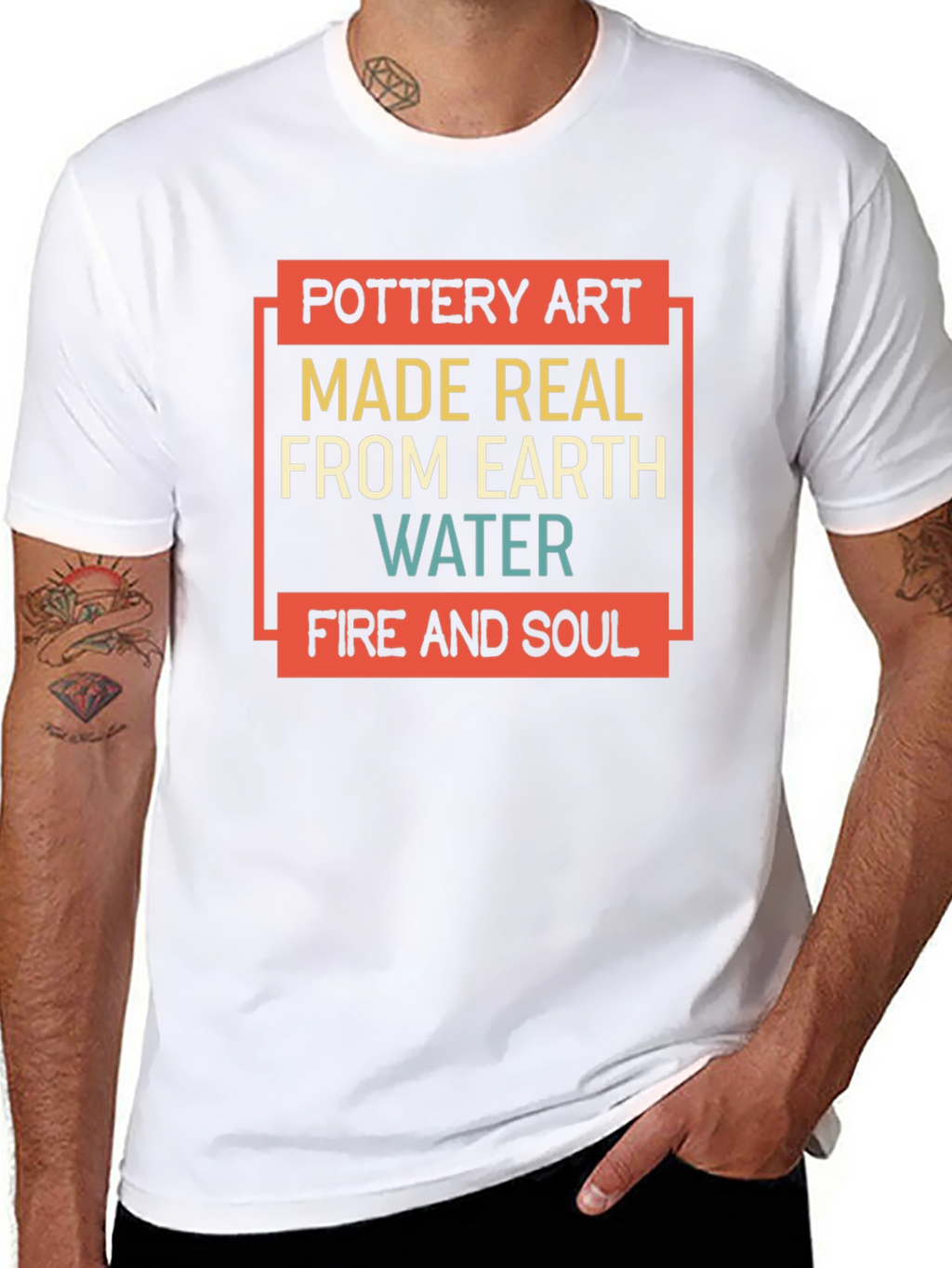 Pottery Art T-Shirt - Earth Water Fire & Soul