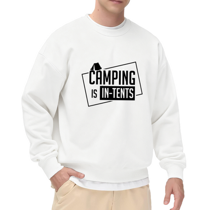 Camping Is In-Tents Humor Crewneck Sweatshirt, Punny Outdoor Lover Camping Gift