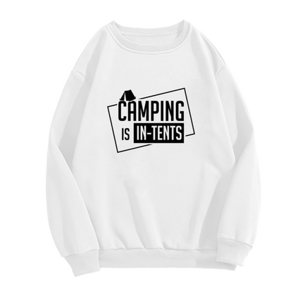 Camping Is In-Tents Humor Crewneck Sweatshirt, Punny Outdoor Lover Camping Gift