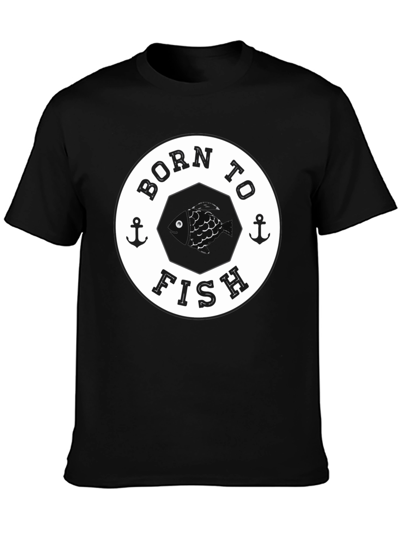 Born To Fish T-Shirt - Anchor Nautical Design Tee
