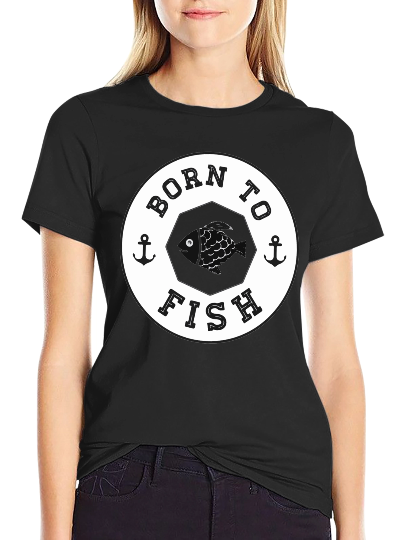 Born To Fish T-Shirt - Anchor Nautical Design Tee