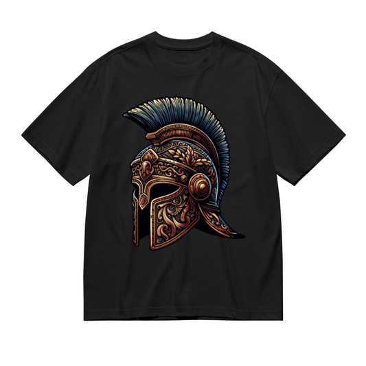 Men's Ornate Roman Spartan Warrior Helmet Retro Graphic T-Shirt