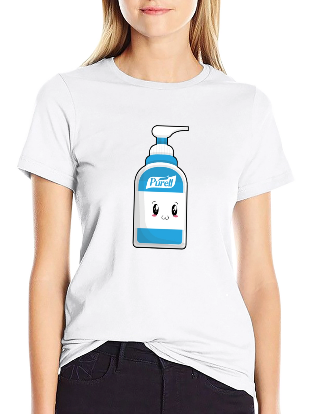 Cute Hand Sanitizer Graphic Tee - Black Cotton Shirt
