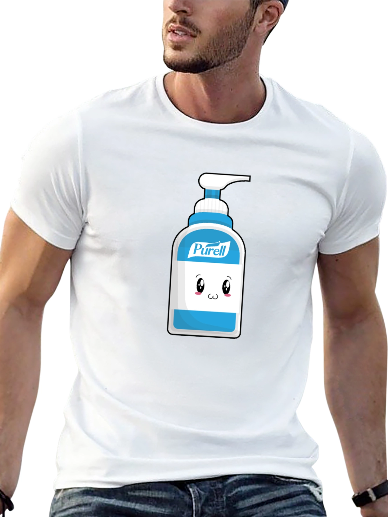 Cute Hand Sanitizer Graphic Tee - Black Cotton Shirt