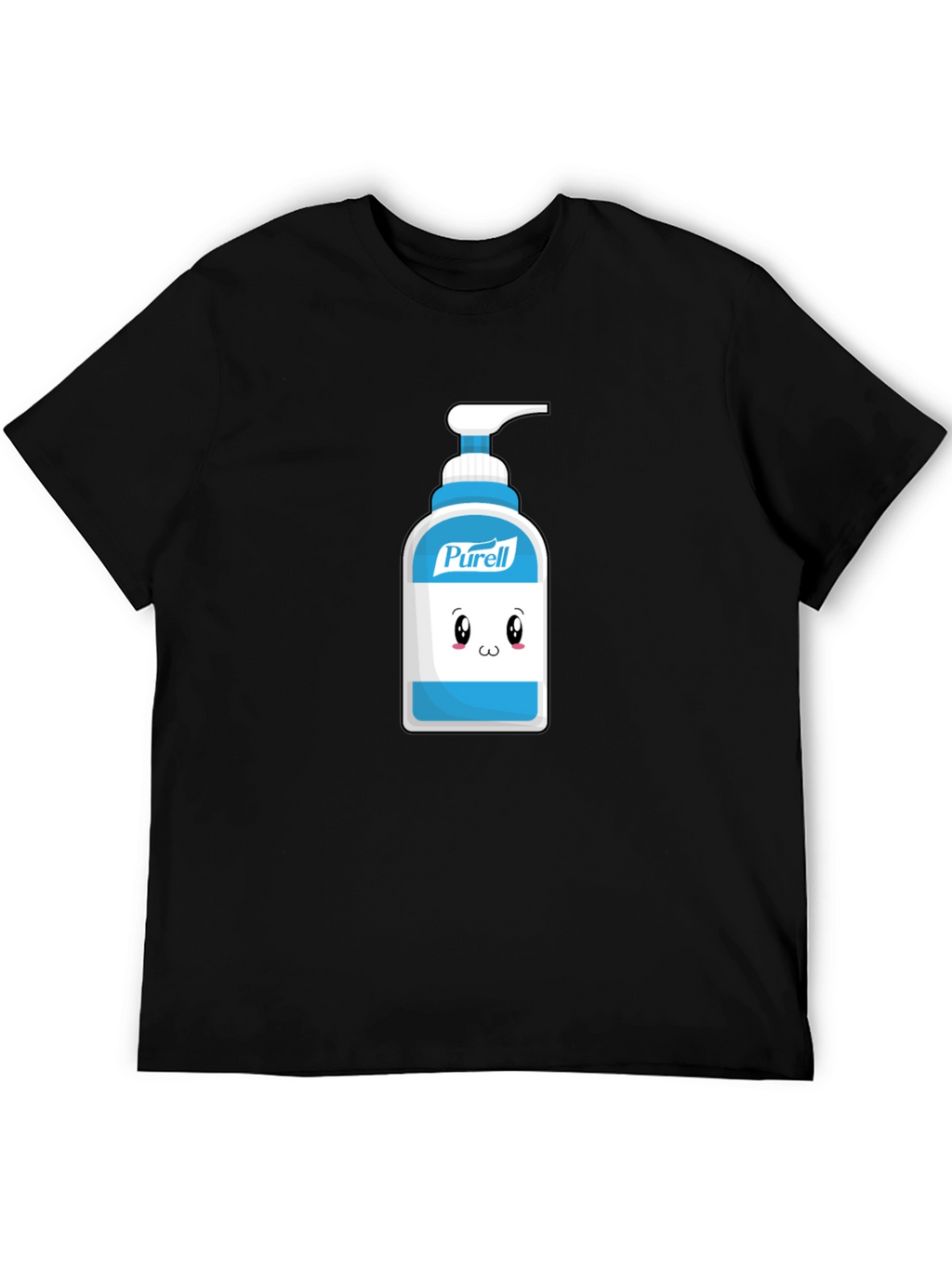 Cute Hand Sanitizer Graphic Tee - Black Cotton Shirt