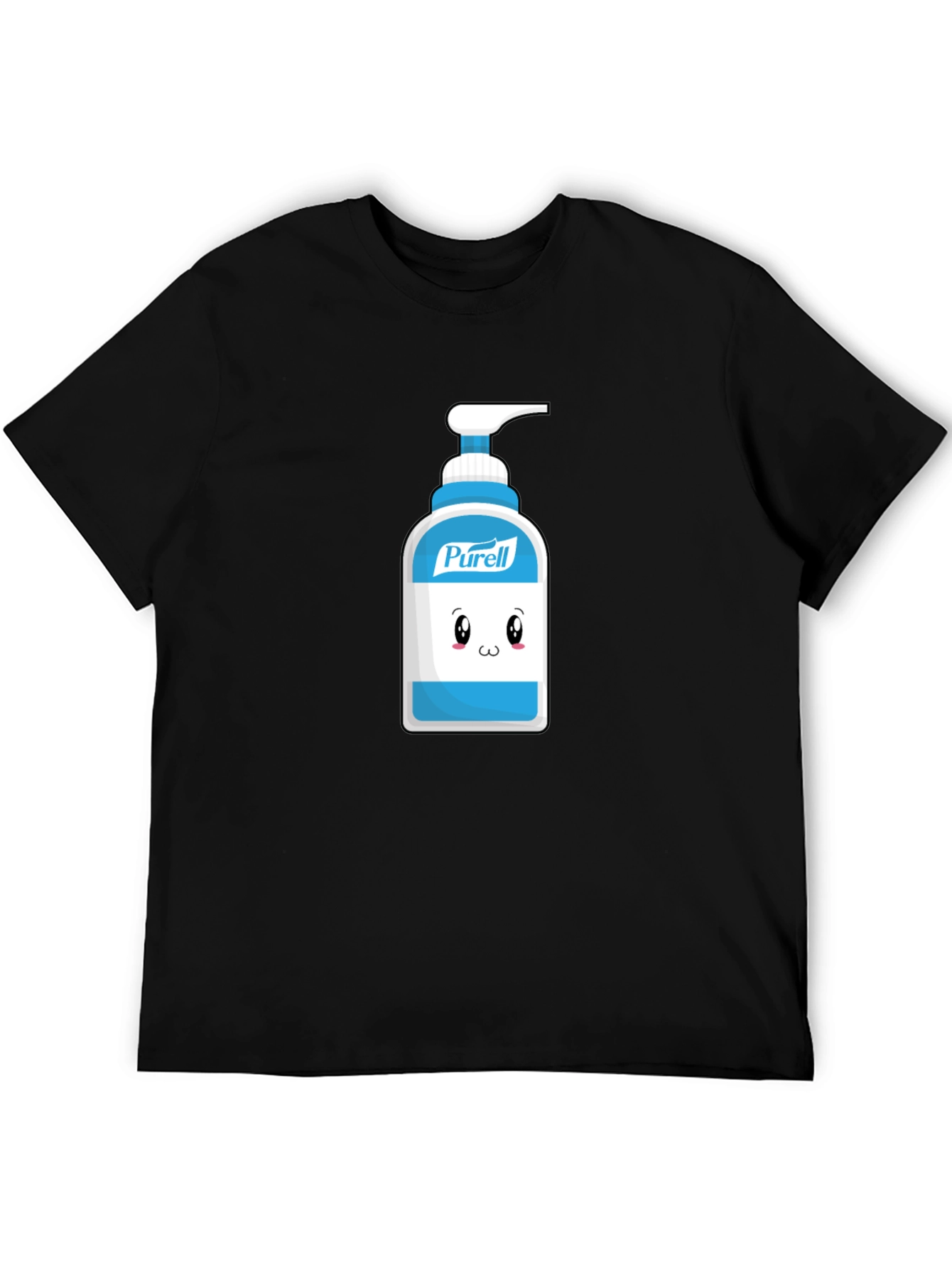 Cute Hand Sanitizer Graphic Tee - Black Cotton Shirt