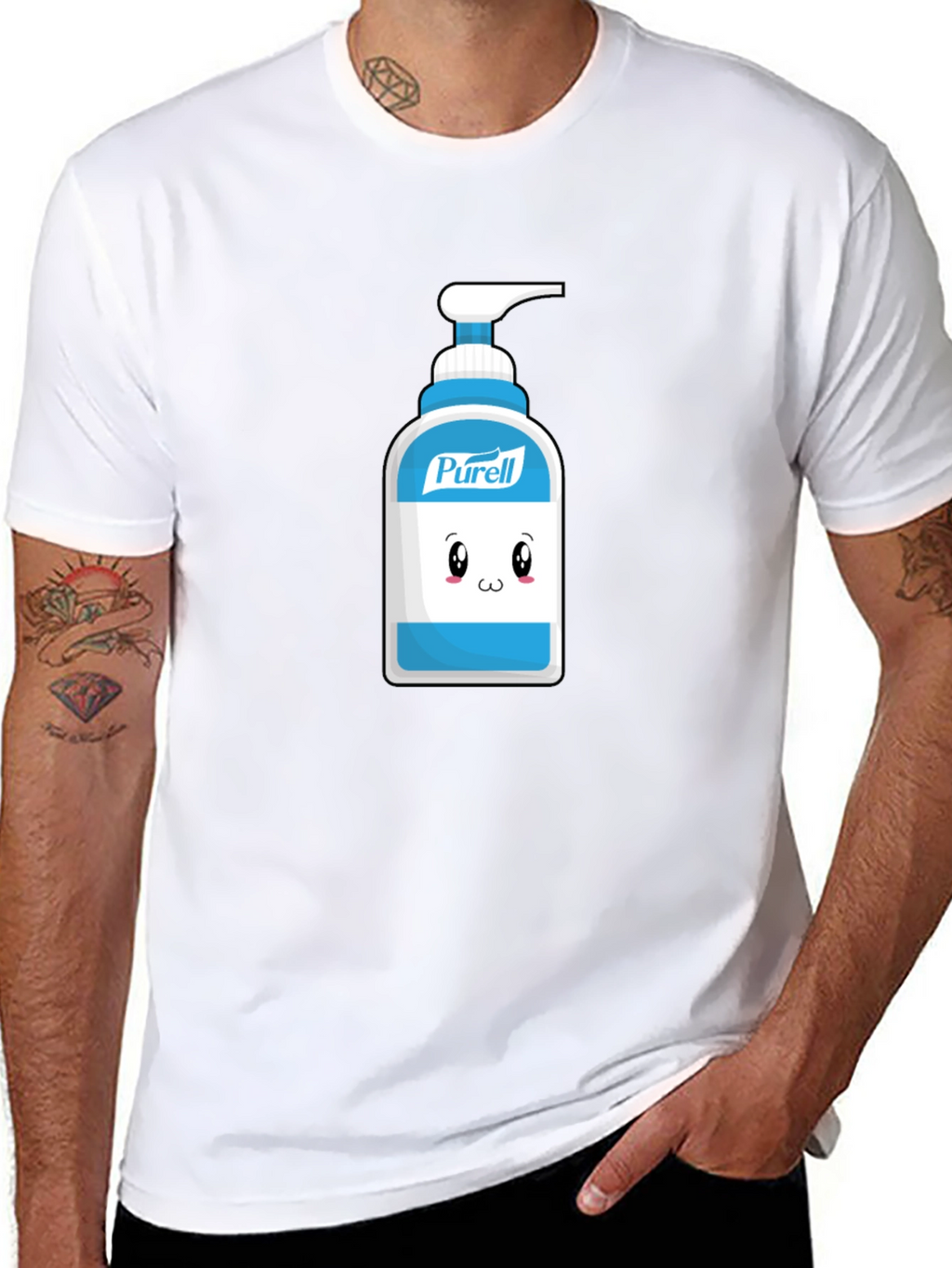 Cute Hand Sanitizer Graphic Tee - Black Cotton Shirt