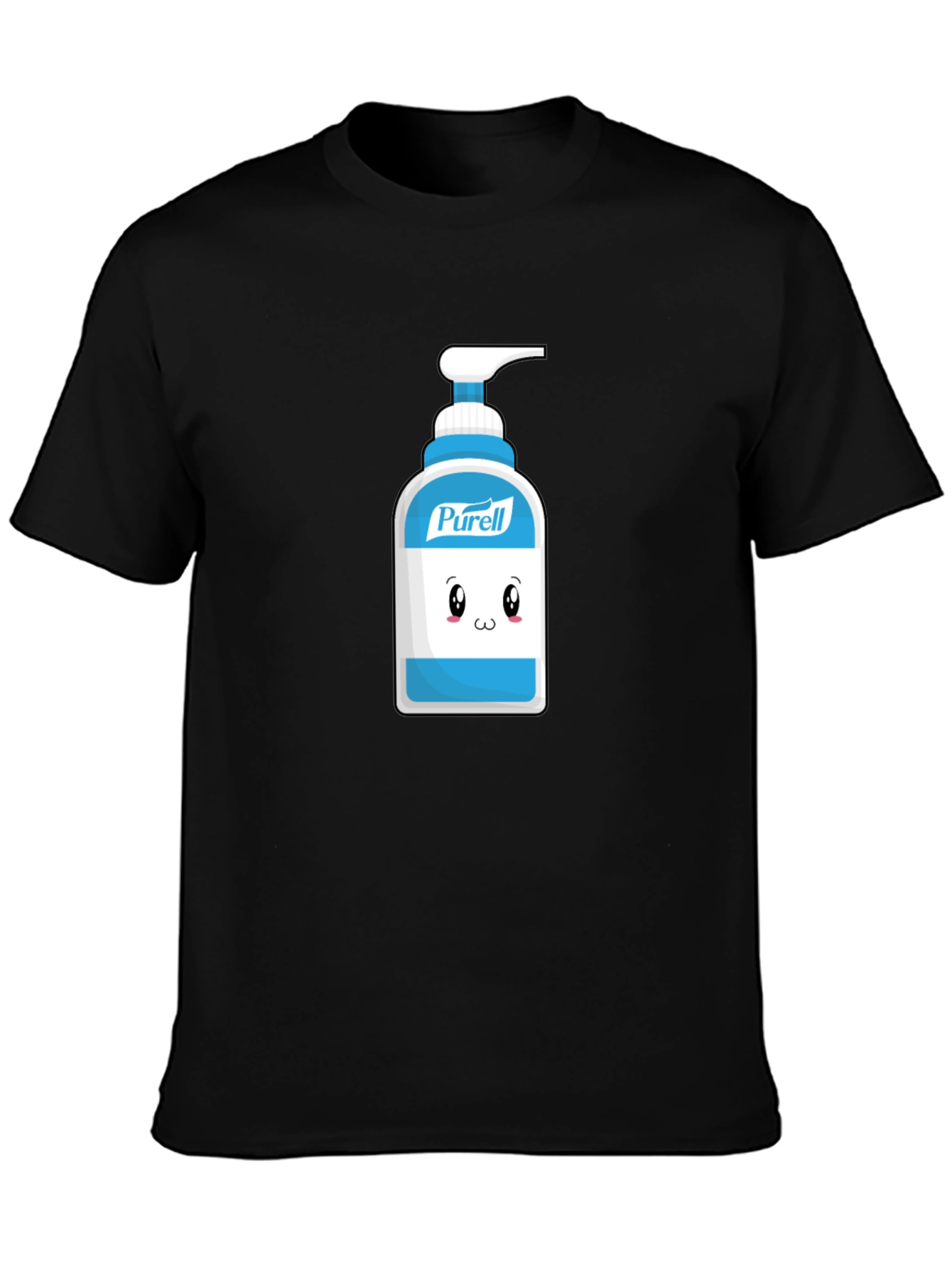 Cute Hand Sanitizer Graphic Tee - Black Cotton Shirt