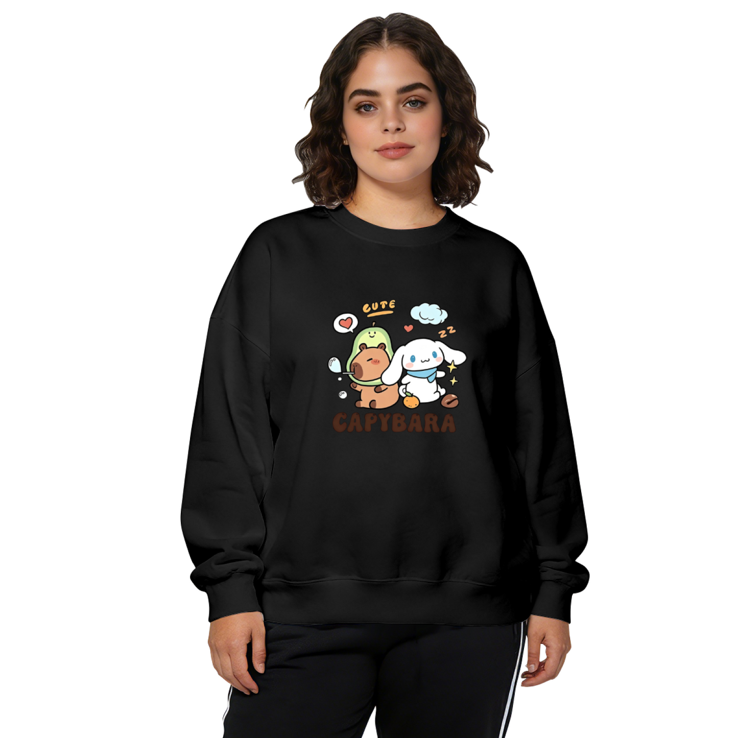 Capybara & Cinnamoroll Cute Combo Crewneck Sweatshirt
