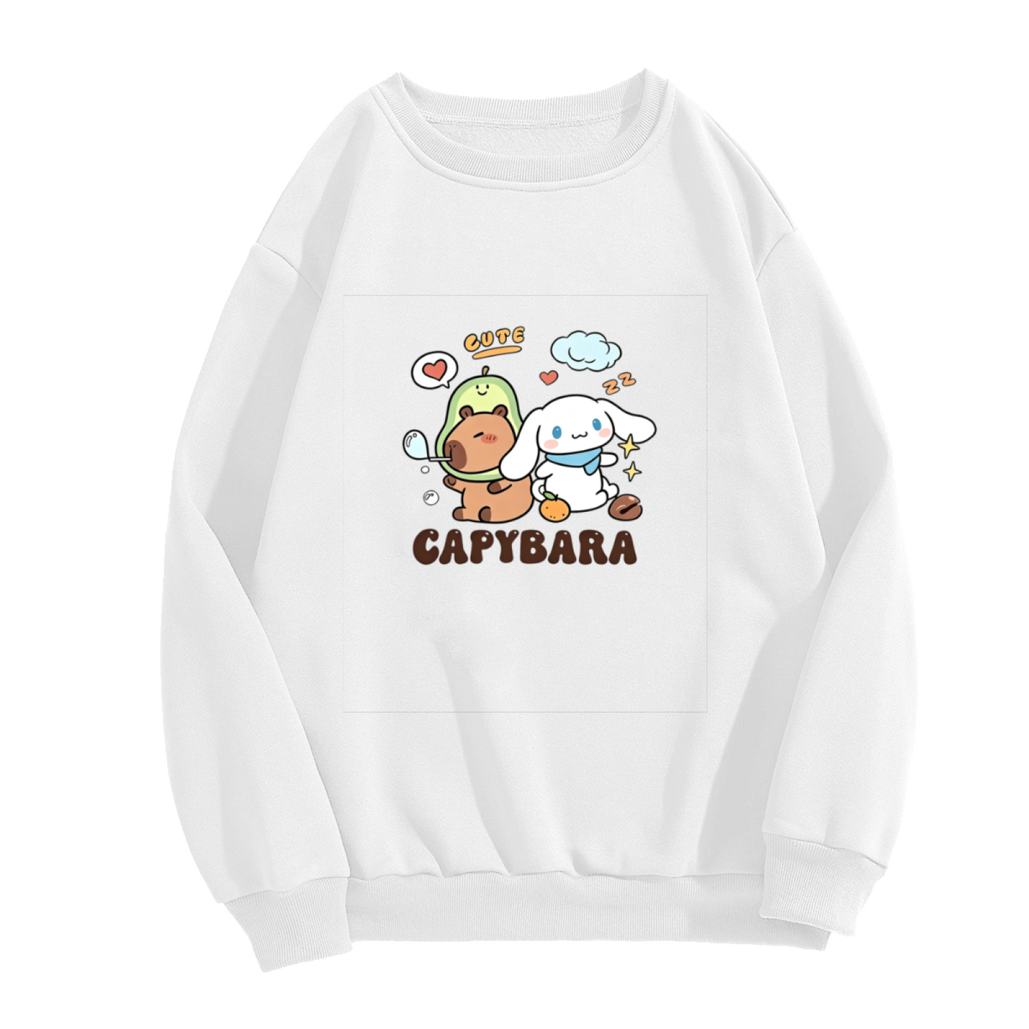 Capybara & Cinnamoroll Cute Combo Crewneck Sweatshirt