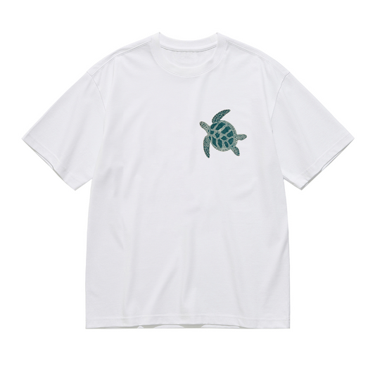 Emerald Green Rose & Glowing Butterfly Art Tee