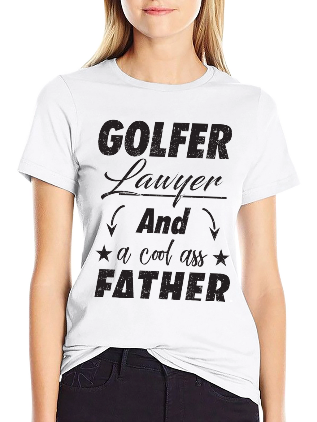 Golfer Lawyer Father Black T-Shirt