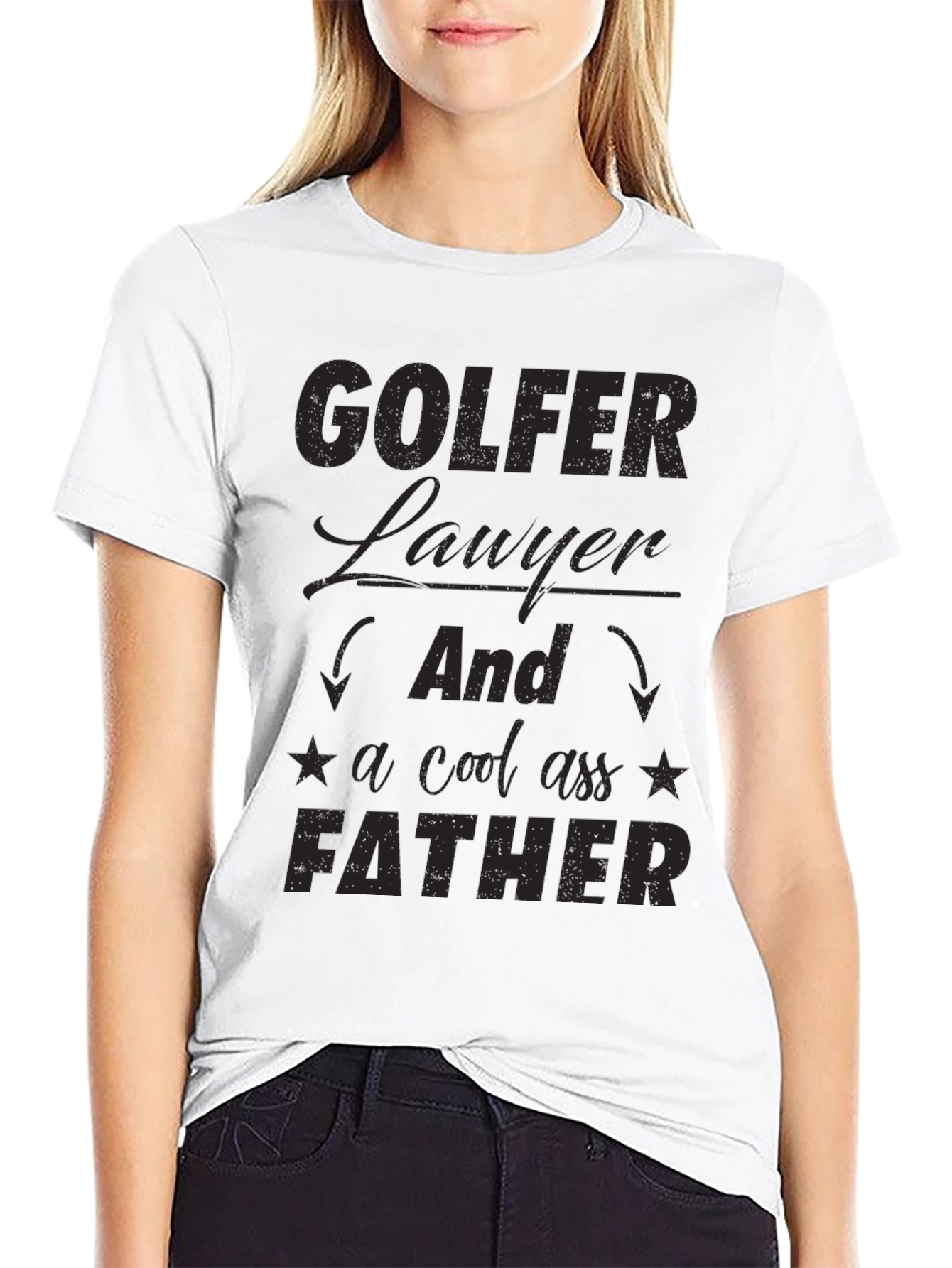 Golfer Lawyer Father Black T-Shirt