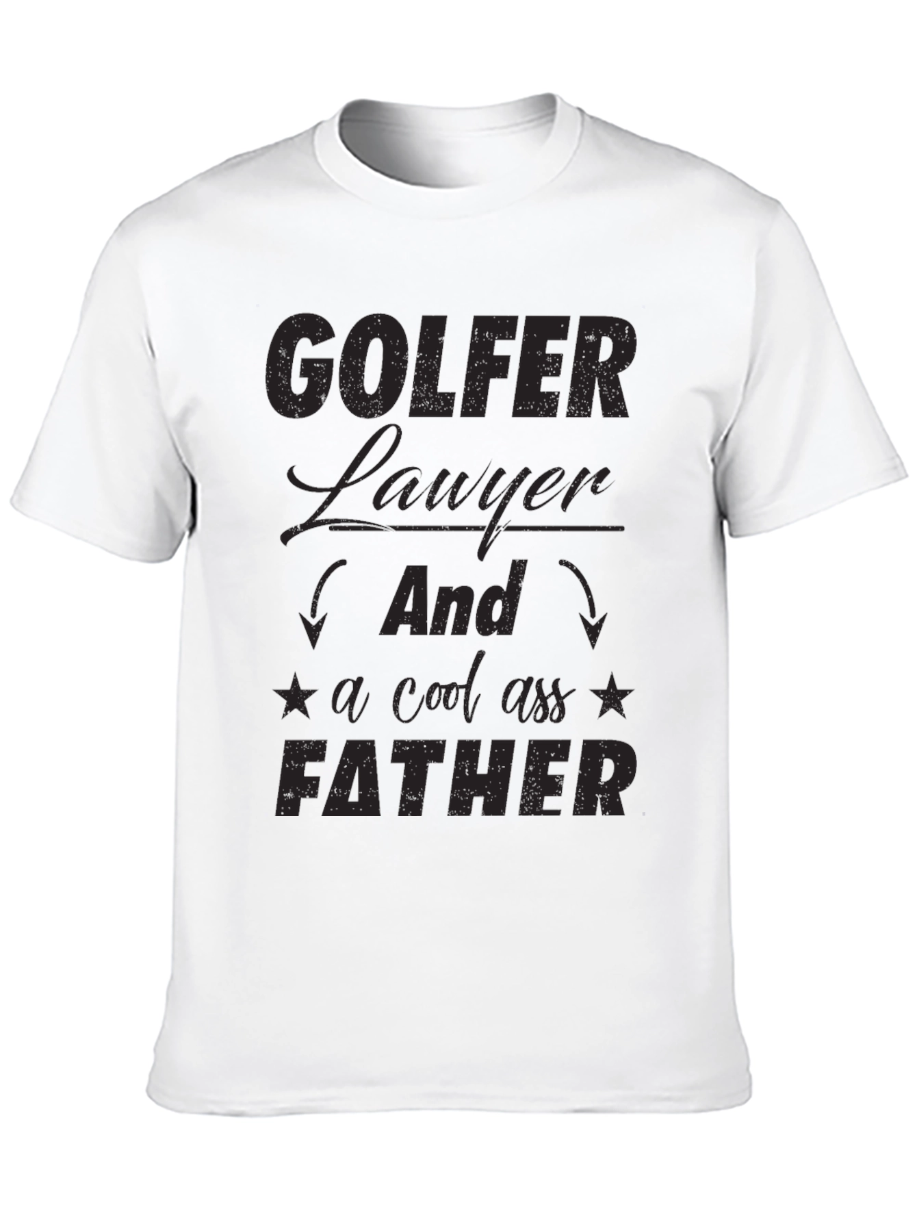 Golfer Lawyer Father Black T-Shirt