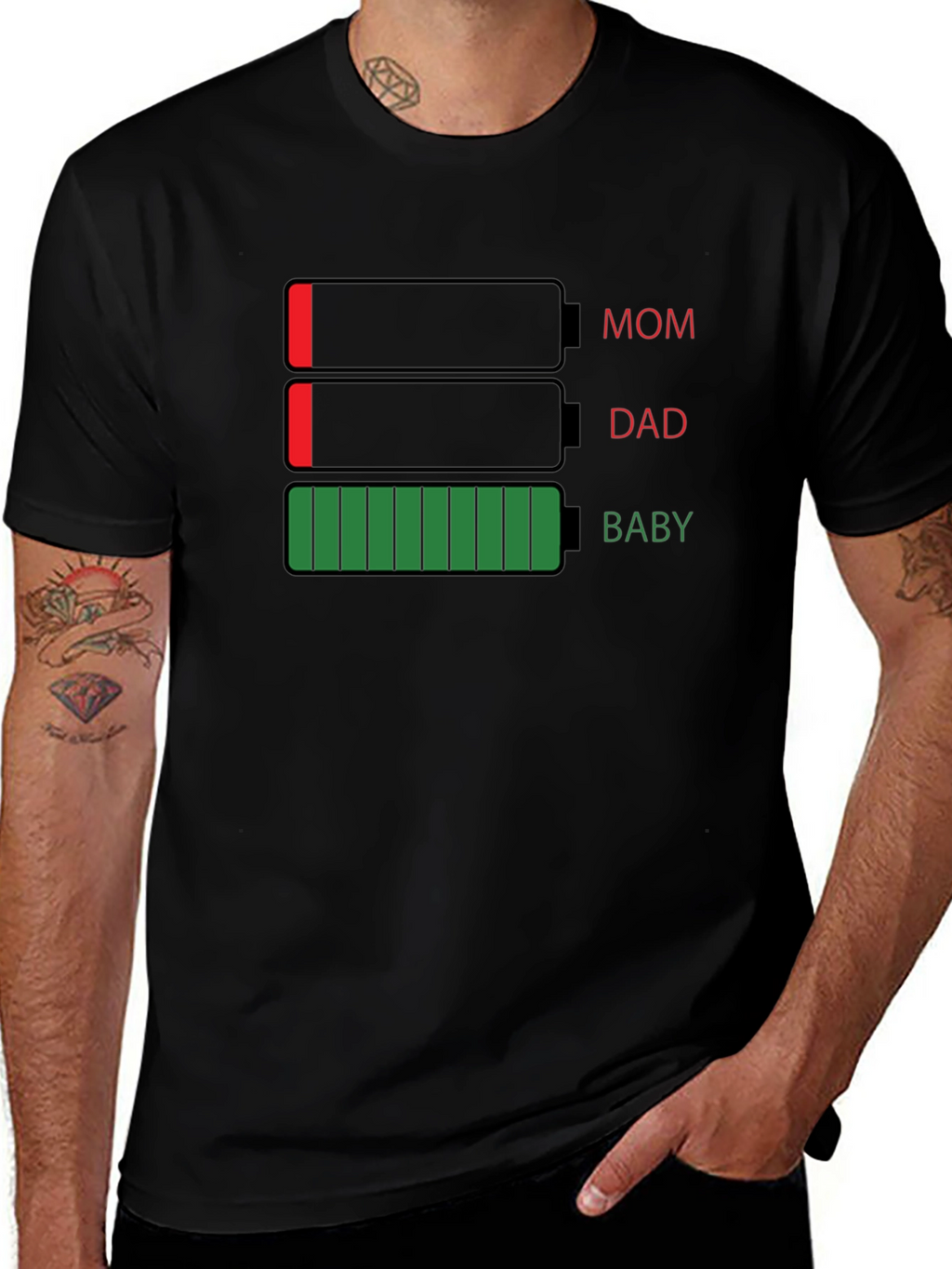 Family Battery Level T-Shirt - Funny Parenting Tee