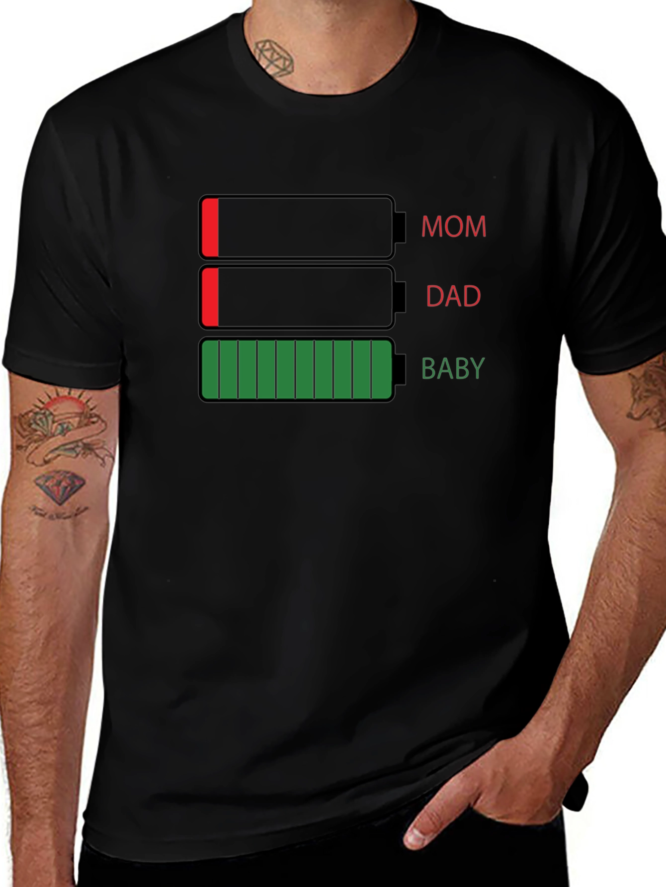 Family Battery Level T-Shirt - Funny Parenting Tee