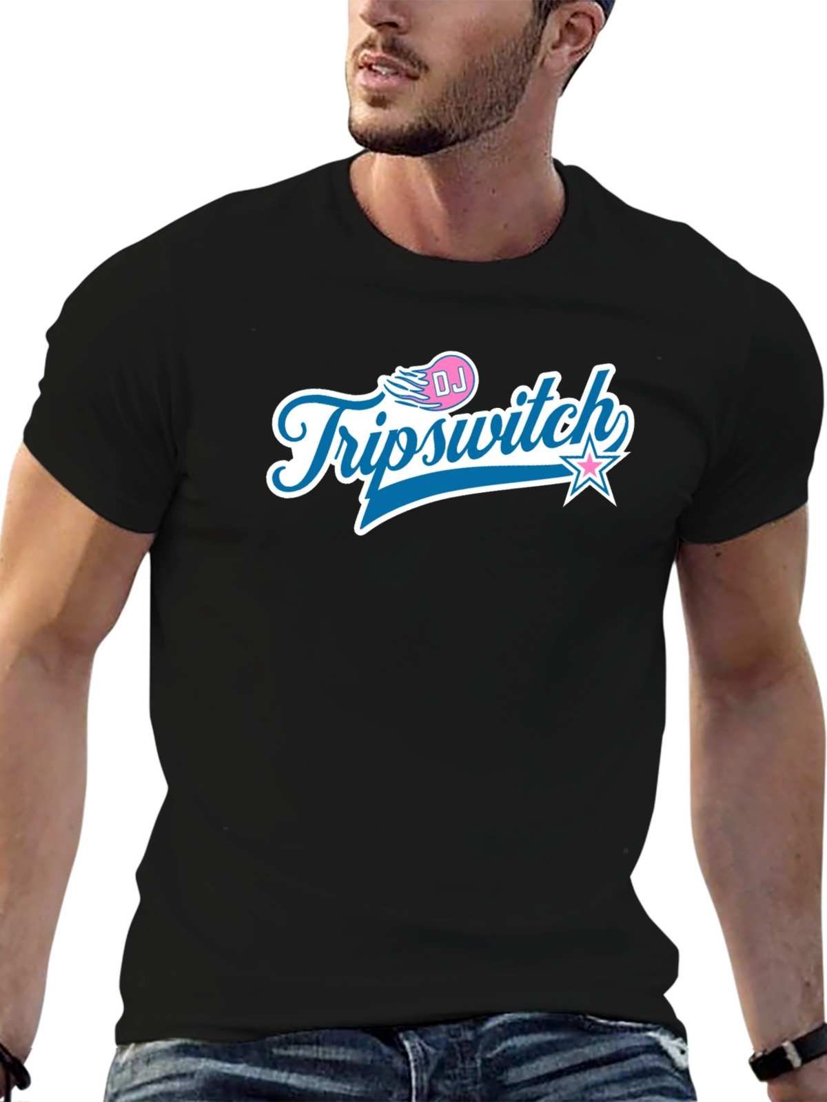DJ Triipswitch Graphic T-Shirt - Black Crew Neck Tee