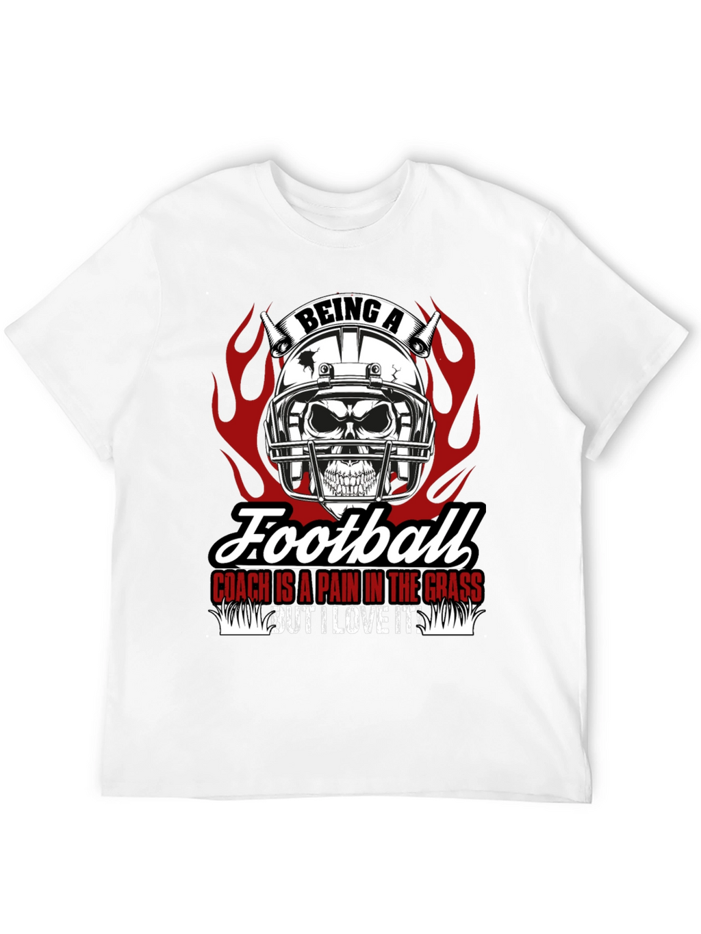Football Coach Skull Graphic T-Shirt