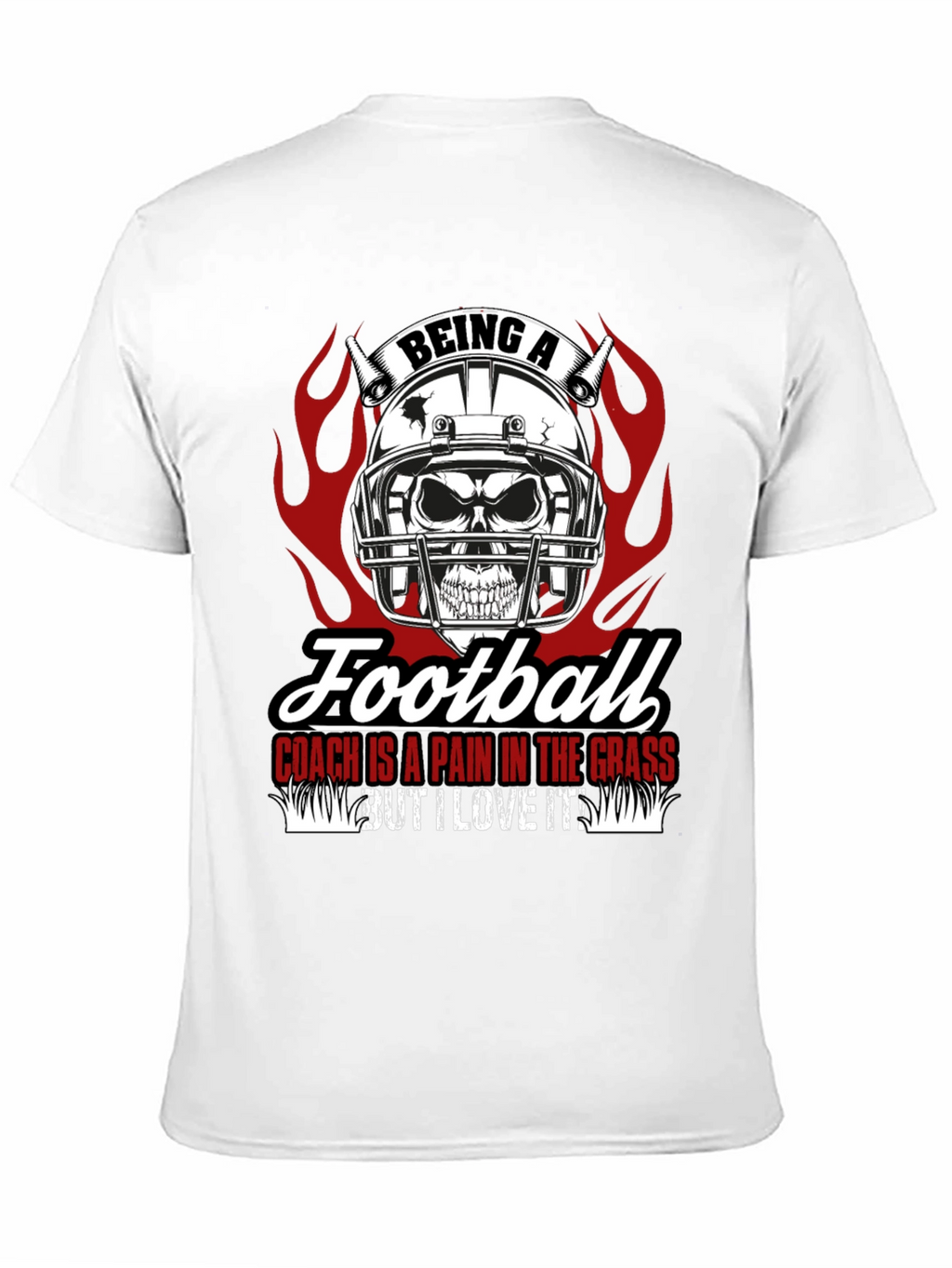 Football Coach Skull Graphic T-Shirt