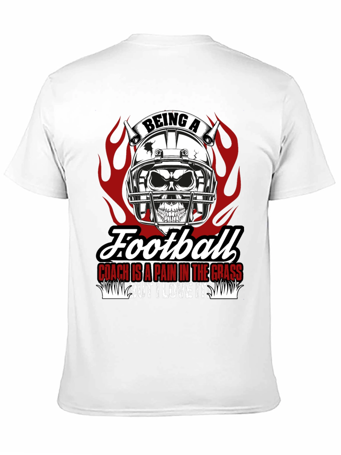 Football Coach Skull Graphic T-Shirt