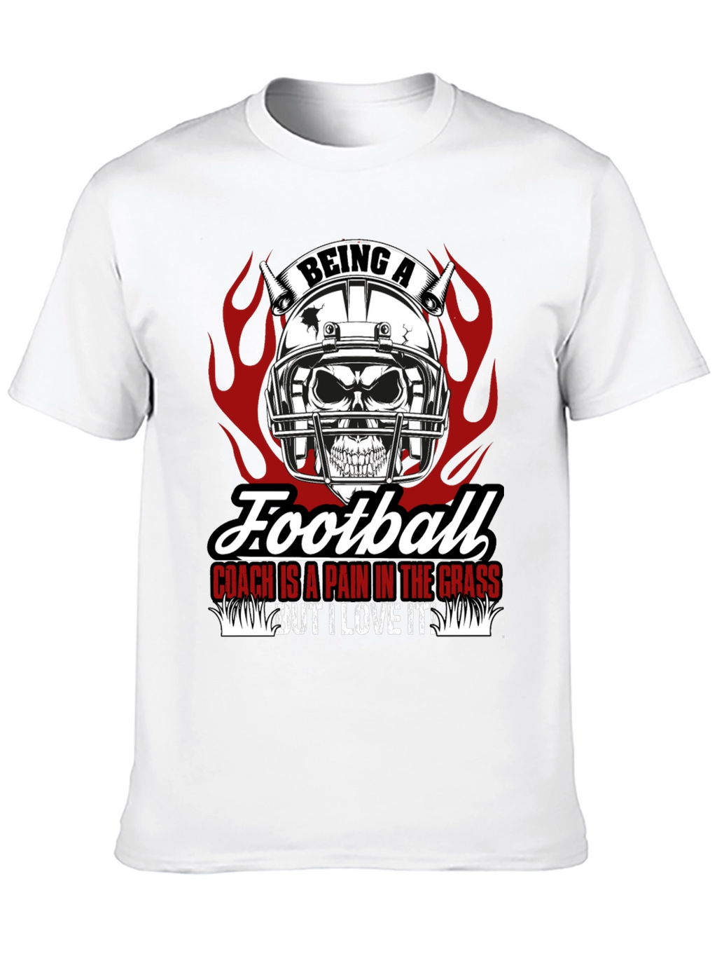 Football Coach Skull Graphic T-Shirt