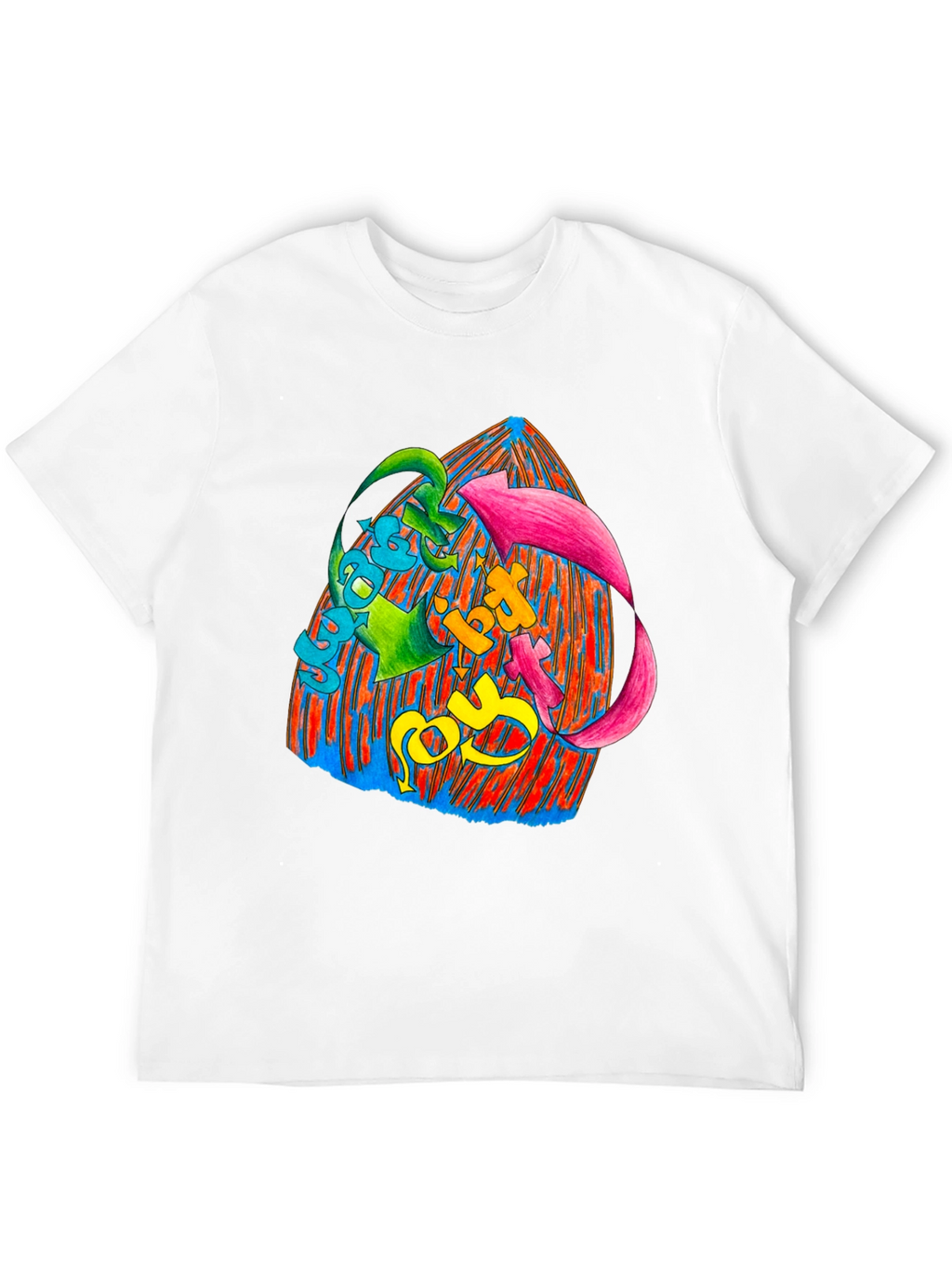 Vibrant Graphic Print Black T-Shirt