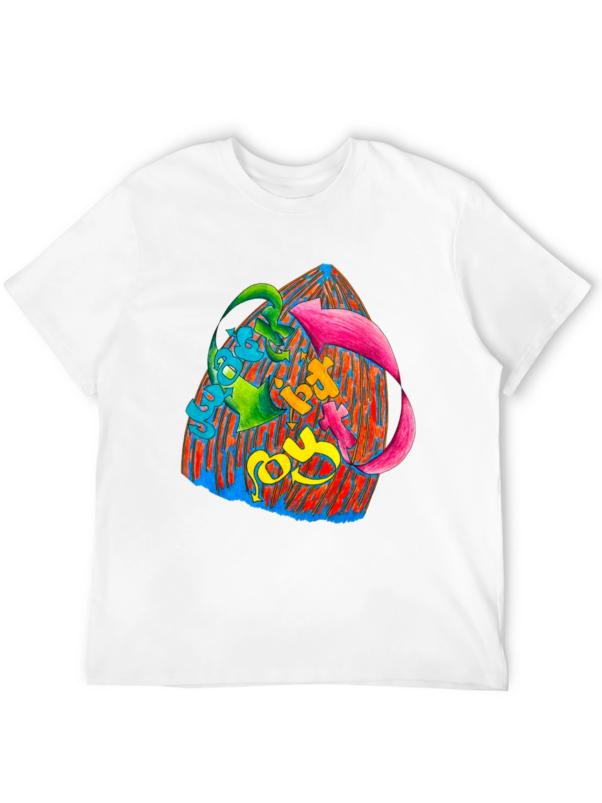 Vibrant Graphic Print Black T-Shirt