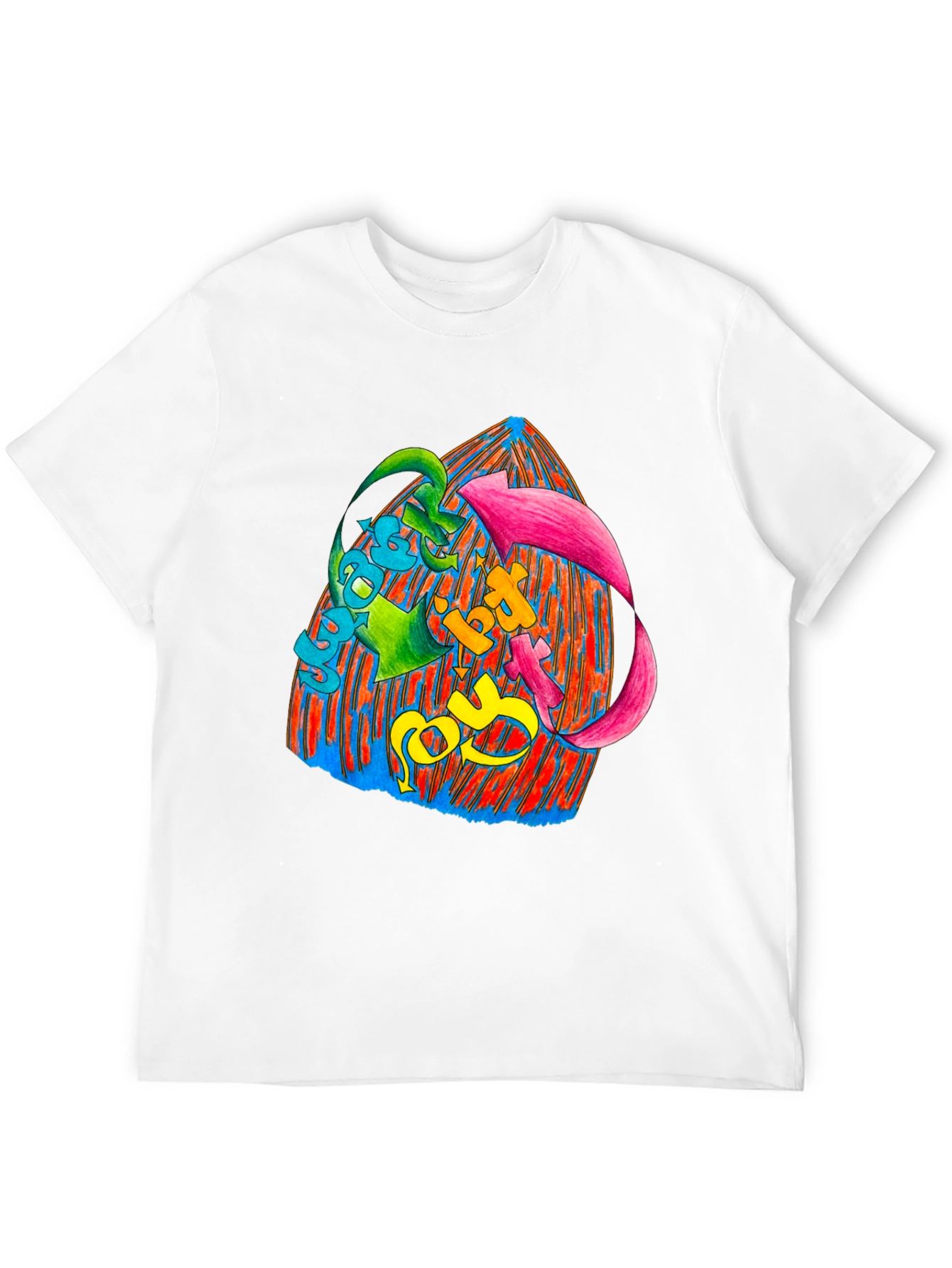 Vibrant Graphic Print Black T-Shirt