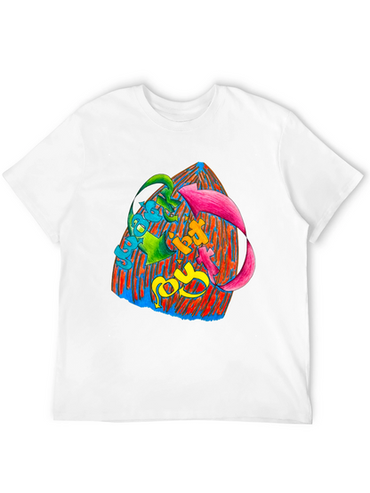 Vibrant Graphic Print Black T-Shirt