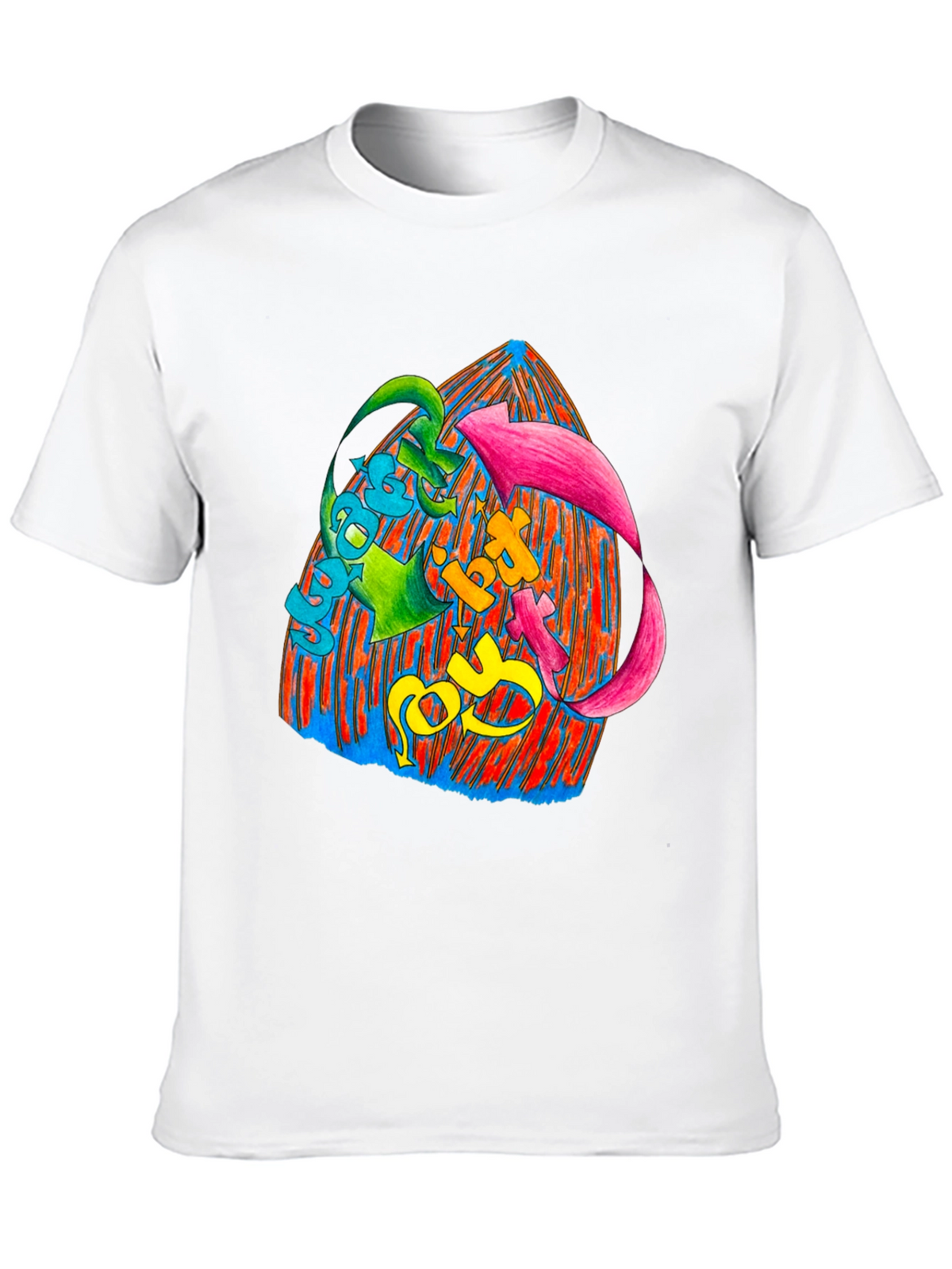 Vibrant Graphic Print Black T-Shirt