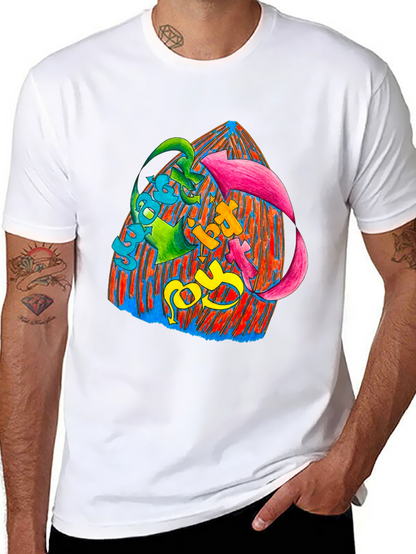 Vibrant Graphic Print Black T-Shirt