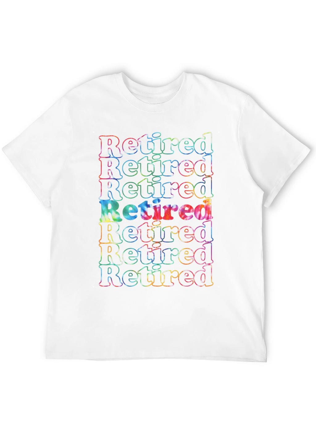 Retired Tie Dye Graphic T-Shirt - Black Cotton Tee