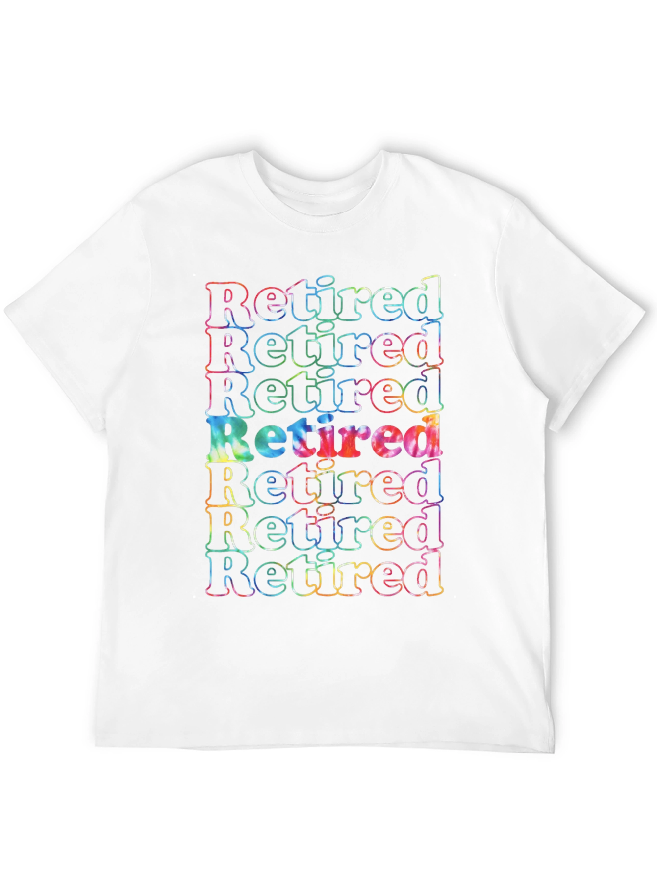 Retired Tie Dye Graphic T-Shirt - Black Cotton Tee