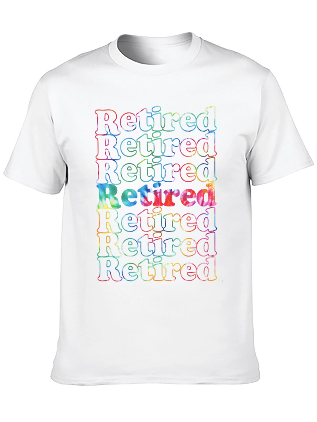 Retired Tie Dye Graphic T-Shirt - Black Cotton Tee