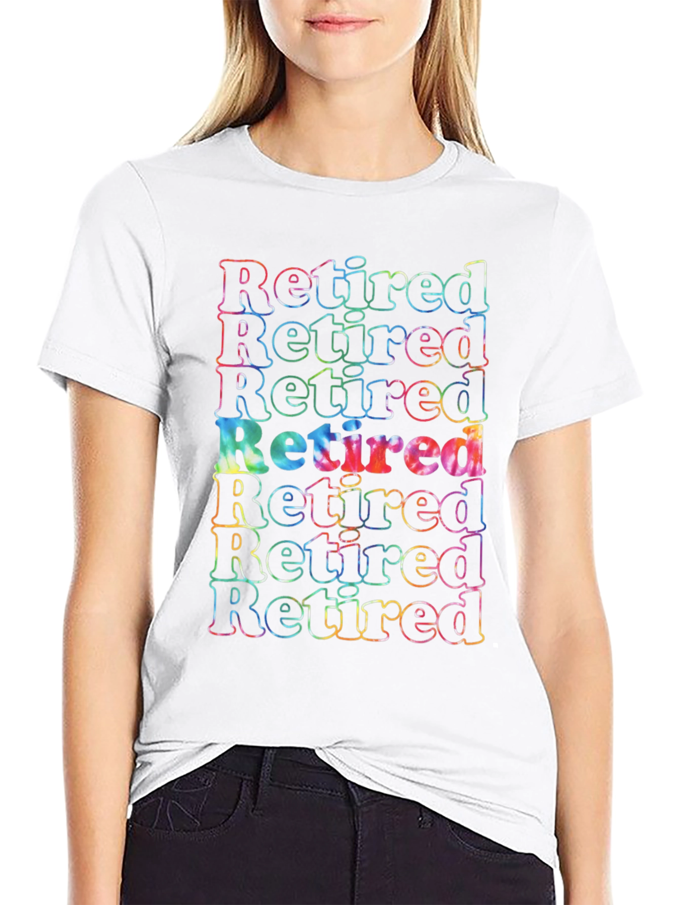 Retired Tie Dye Graphic T-Shirt - Black Cotton Tee